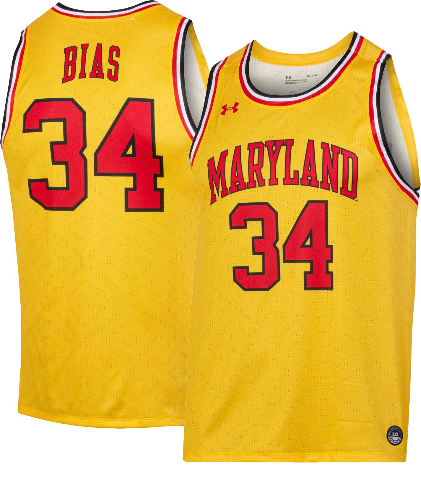 Under Armour Men's Maryland Terrapins Len Bias #34 Gold Replica