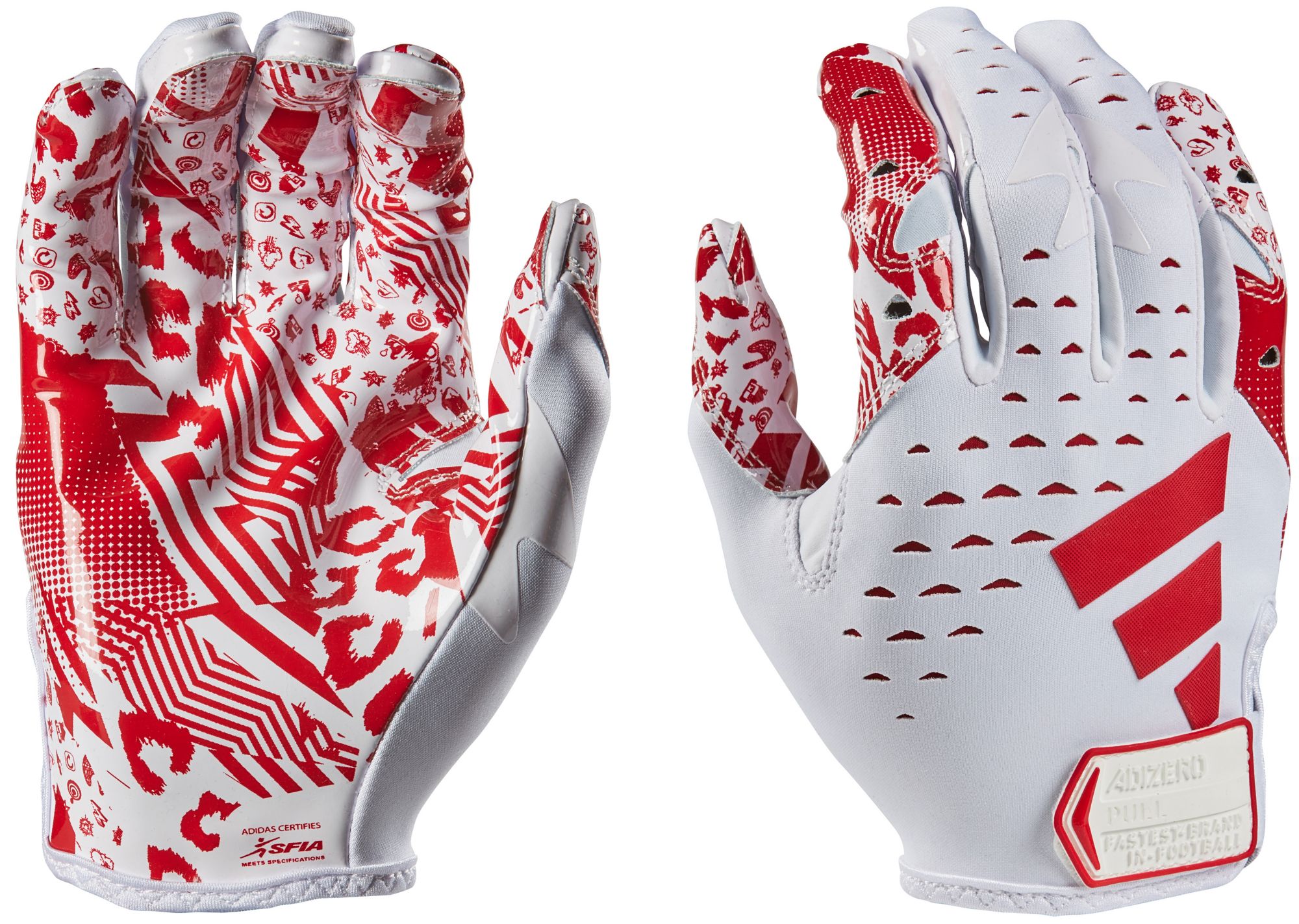 Adidas Adult Adizero 13 Moments DSG Football Gloves Men s Medium White Red