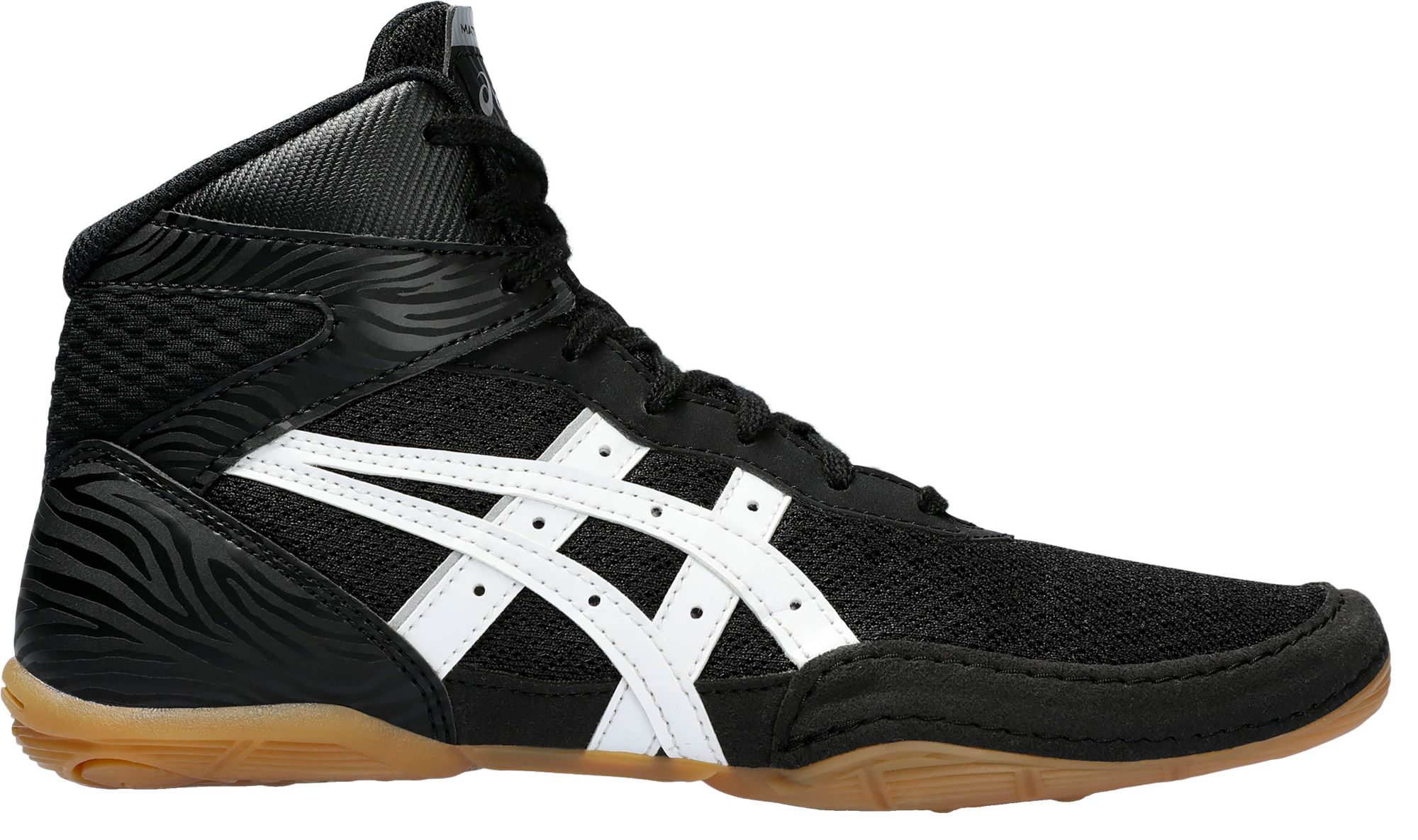 Kids ASICS Matflex 7 Wrestling Shoes 4 Black White