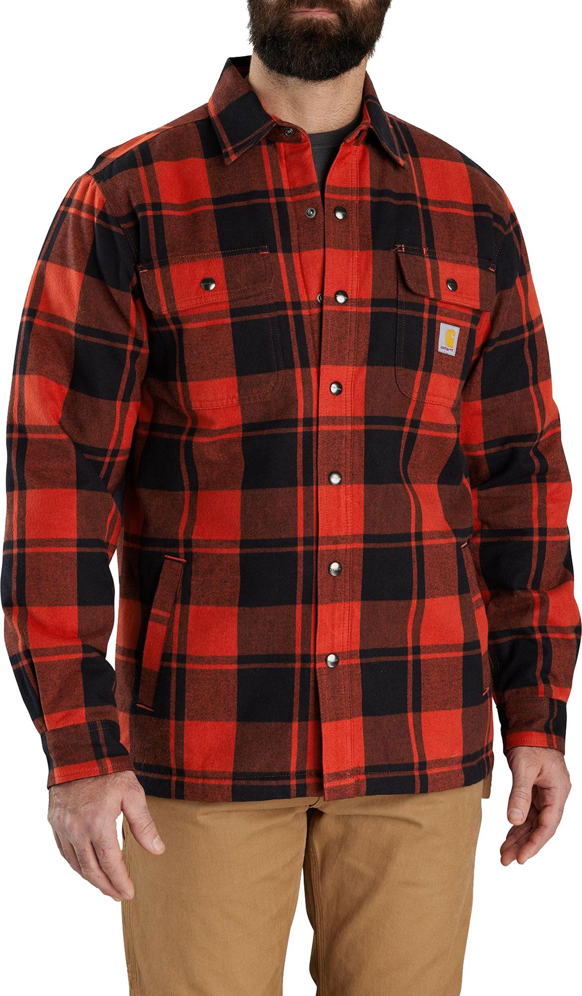 Carhartt flannel lined shirt jacket best sale