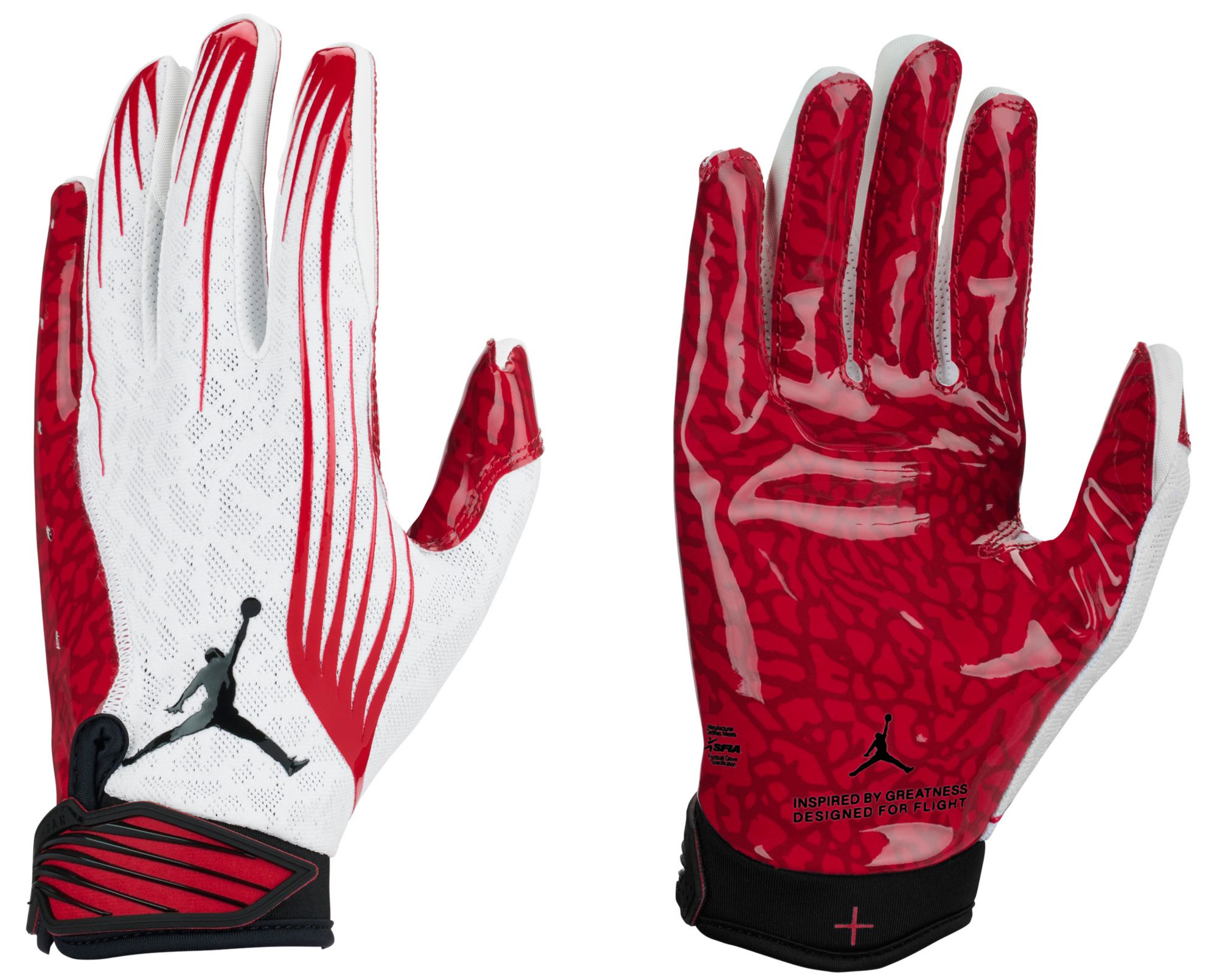 セール‼️JORDAN VAPOR FLY LOCK GLOVE RED S Nike Jordan Fly Lock Football Gloves Men's Large White