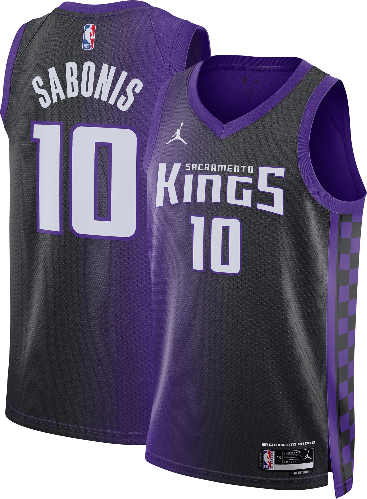 sacramento kings jersey dress Unisex Jordan Brand Domantas Sabonis Purple Swingman elegant fashion