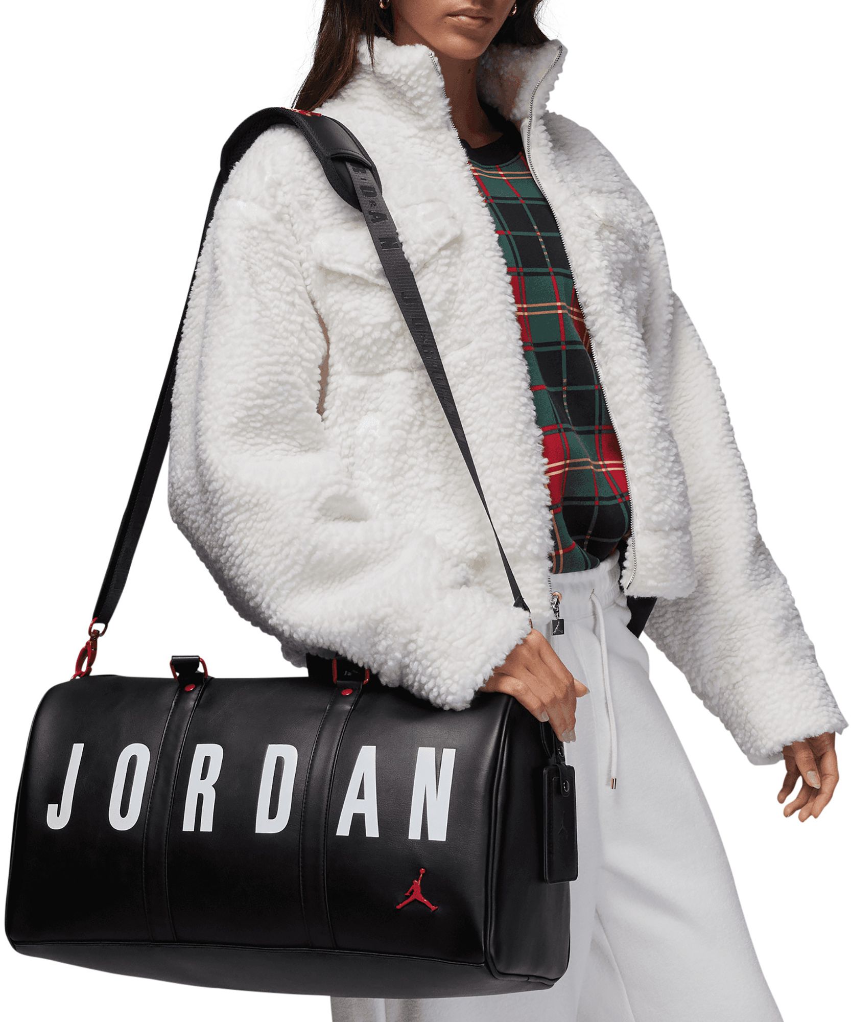 Jordan Big Logo PU Black Duffle Bag Polyester