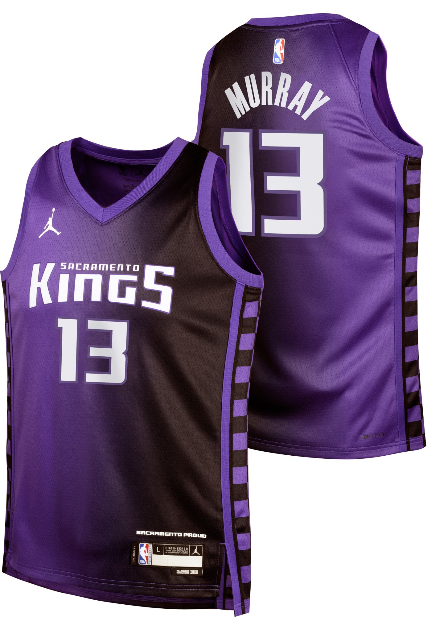 Jordan Youth Sacramento Kings Keegan Murray #13 Black Swingman