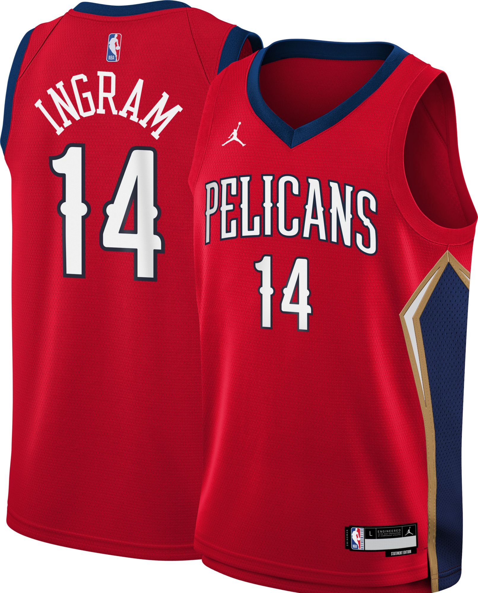 Jordan Youth New Orleans Pelicans Brandon Ingram #14 Red Swingman