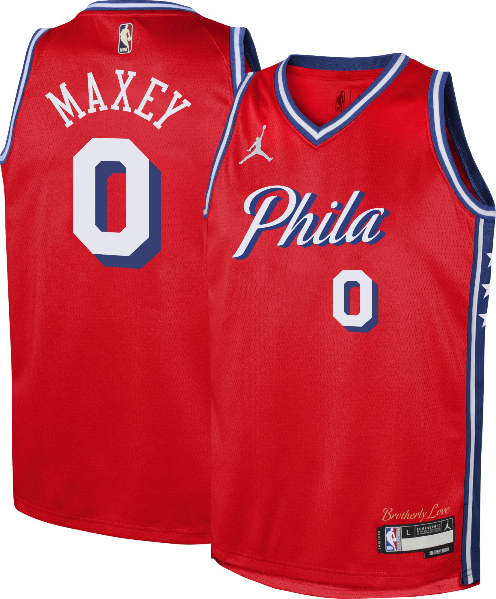 Jordan Youth Philadelphia 76ers Tyrese Maxey #0 Red Swingman