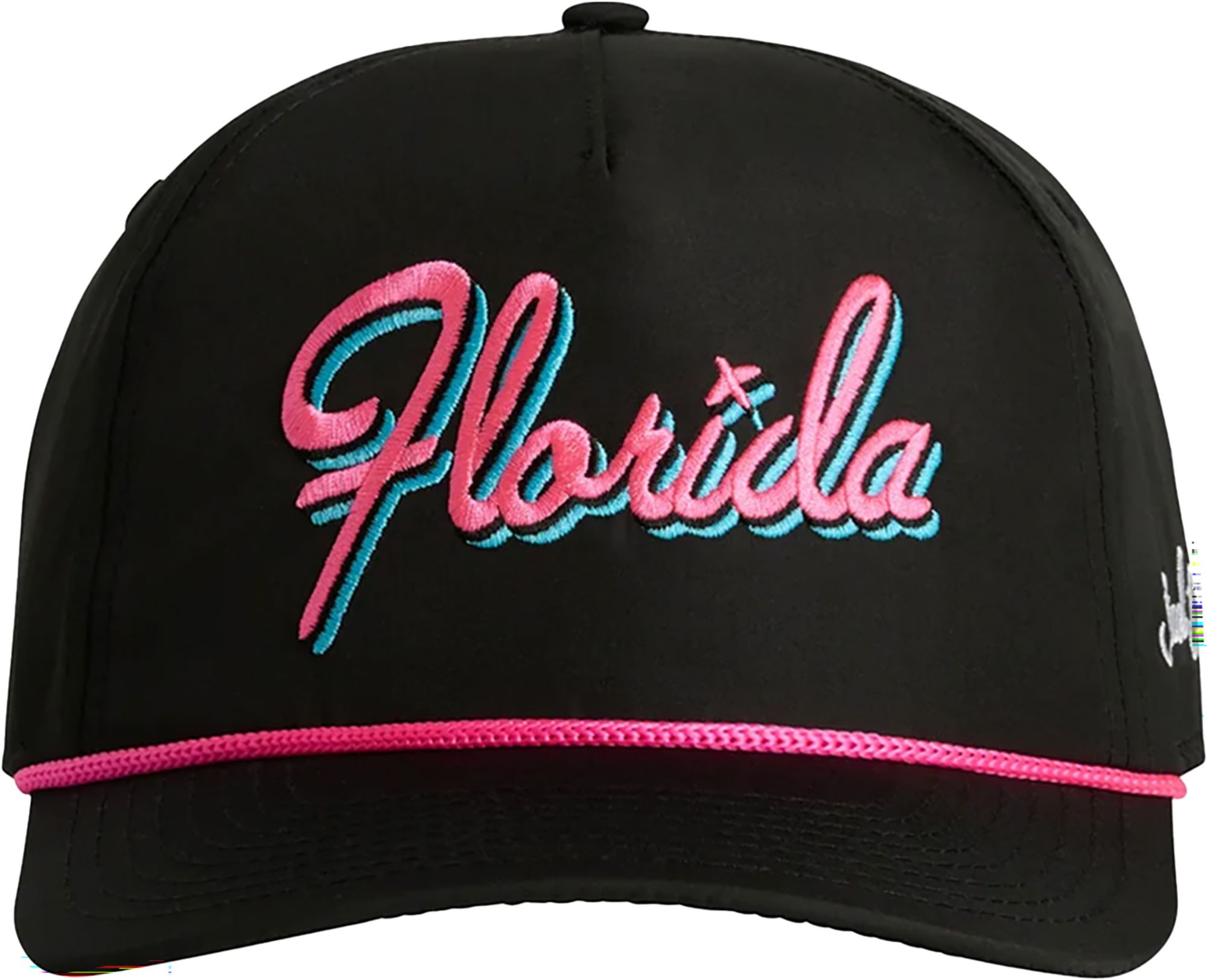 Bad Birdie State Rope Golf Hat Texas Script Black Gold Pink Birdie Rope Hat - Golf Hazards – Bad Birdie main image 4
