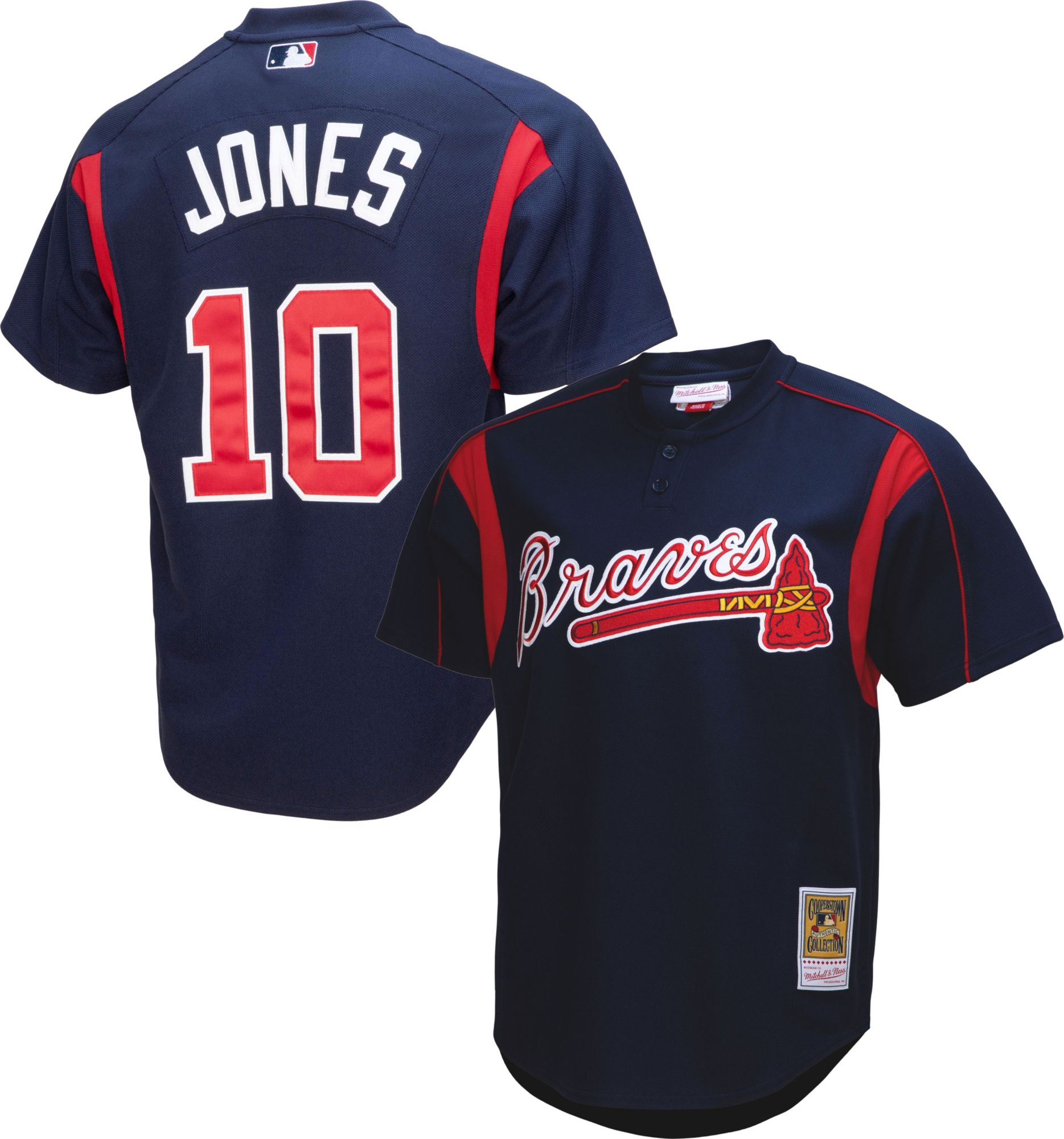 Mitchell & Ness Men's Chipper Jones #10 Navy Cooperstown Alternate