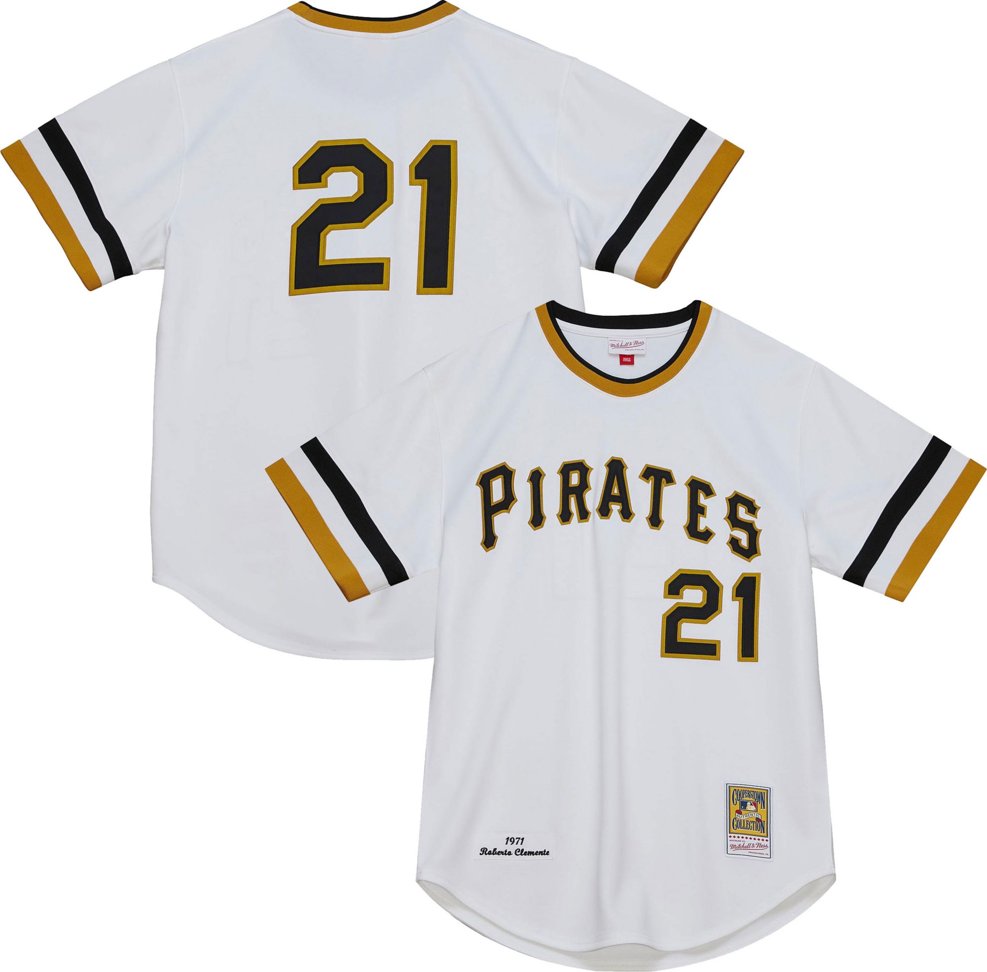 Mitchell & Ness Men's Roberto Clemente #21 White Cooperstown Home