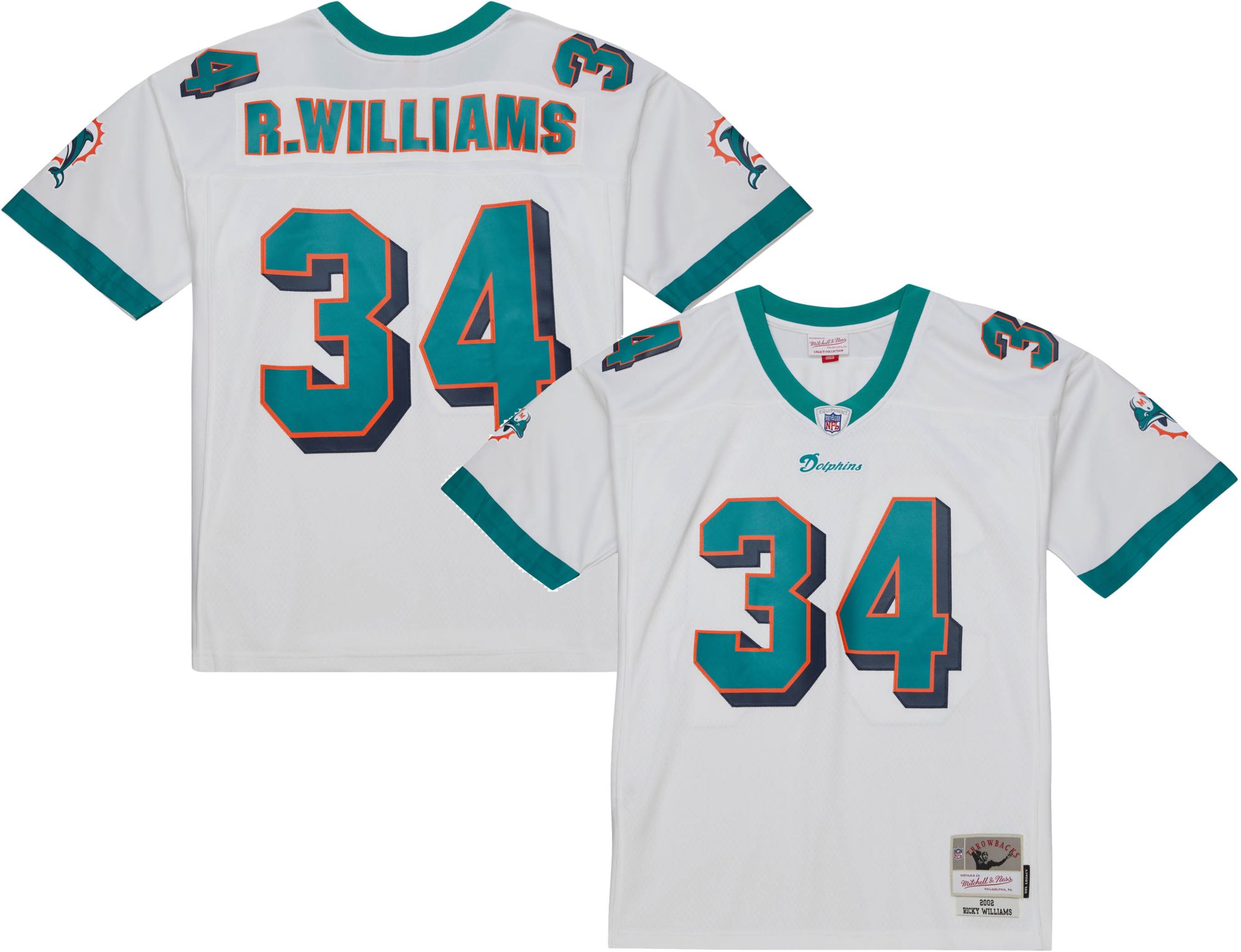 Mitchell & Ness Men's Miami Dolphins Ricky Williams #34 2002 White