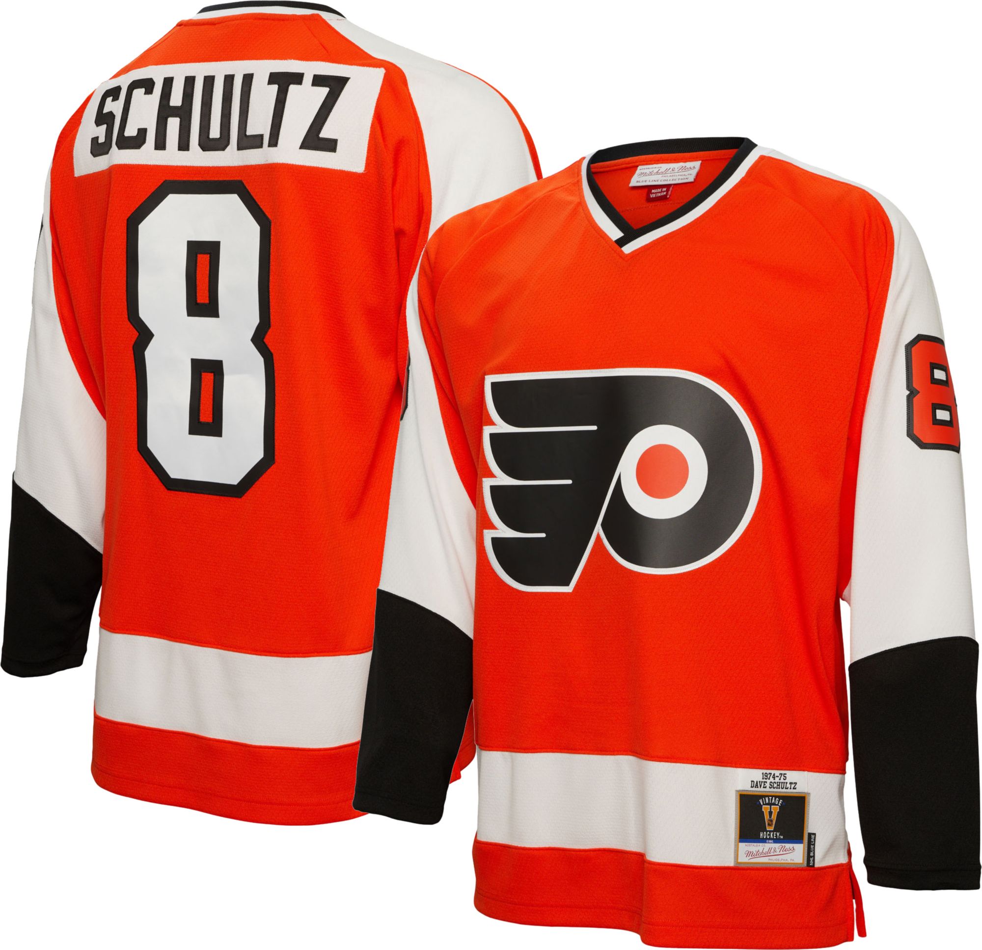 Mitchell & Ness Adult Philadelphia Flyers Dave Schultz #8 '74 Blue