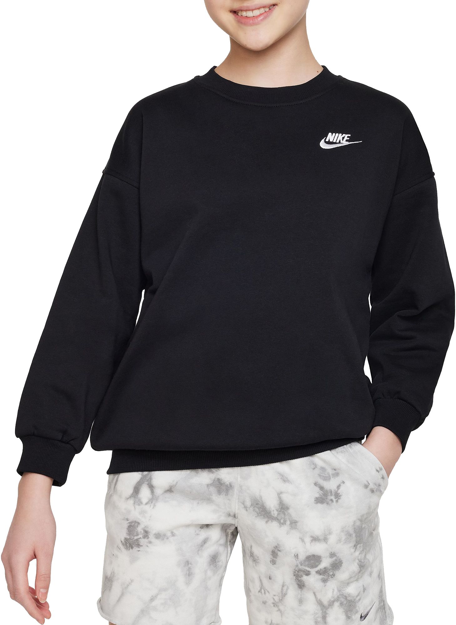 Nike Girls Sportswear Club Fleece Oversized Sweatshirt Dick s Sporting Goods