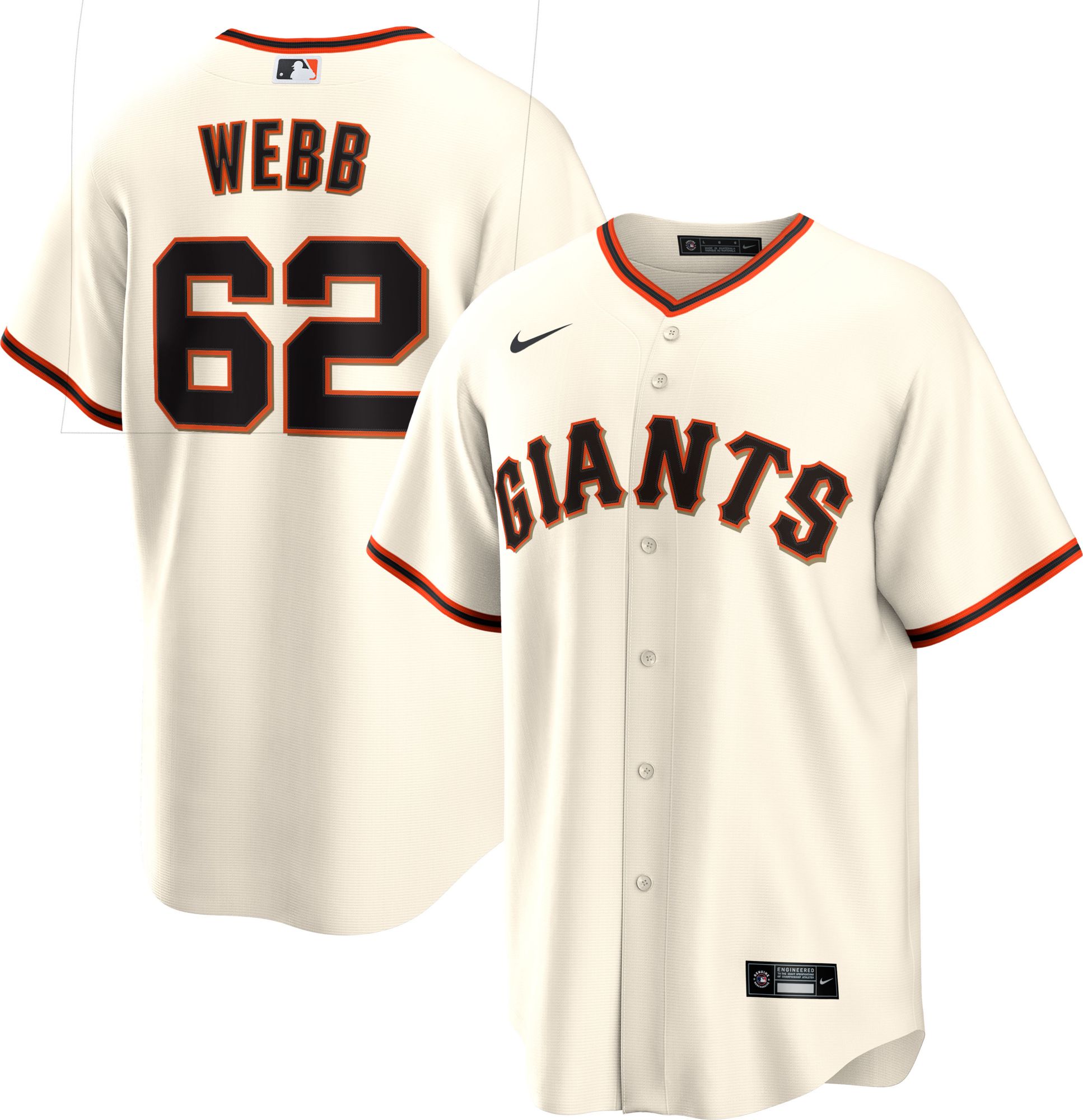Nike Men's San Francisco Giants Logan Webb #62 Cream Cool Base