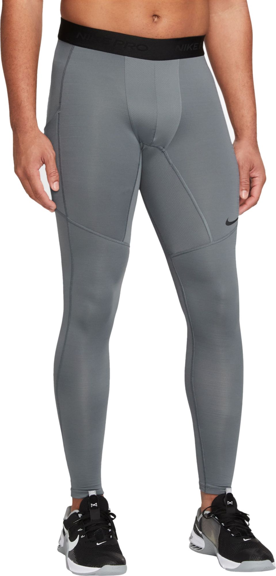 Nike Men s Pro Warm Tights Large Smoke Grey Black