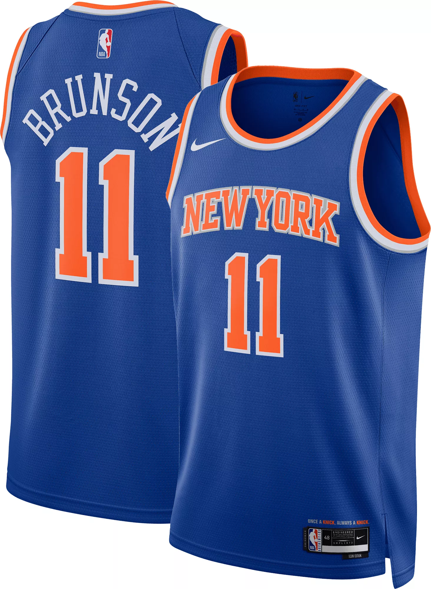 Nike Adult New York Knicks Jalen Brunson #11 Swingman Icon Jersey
