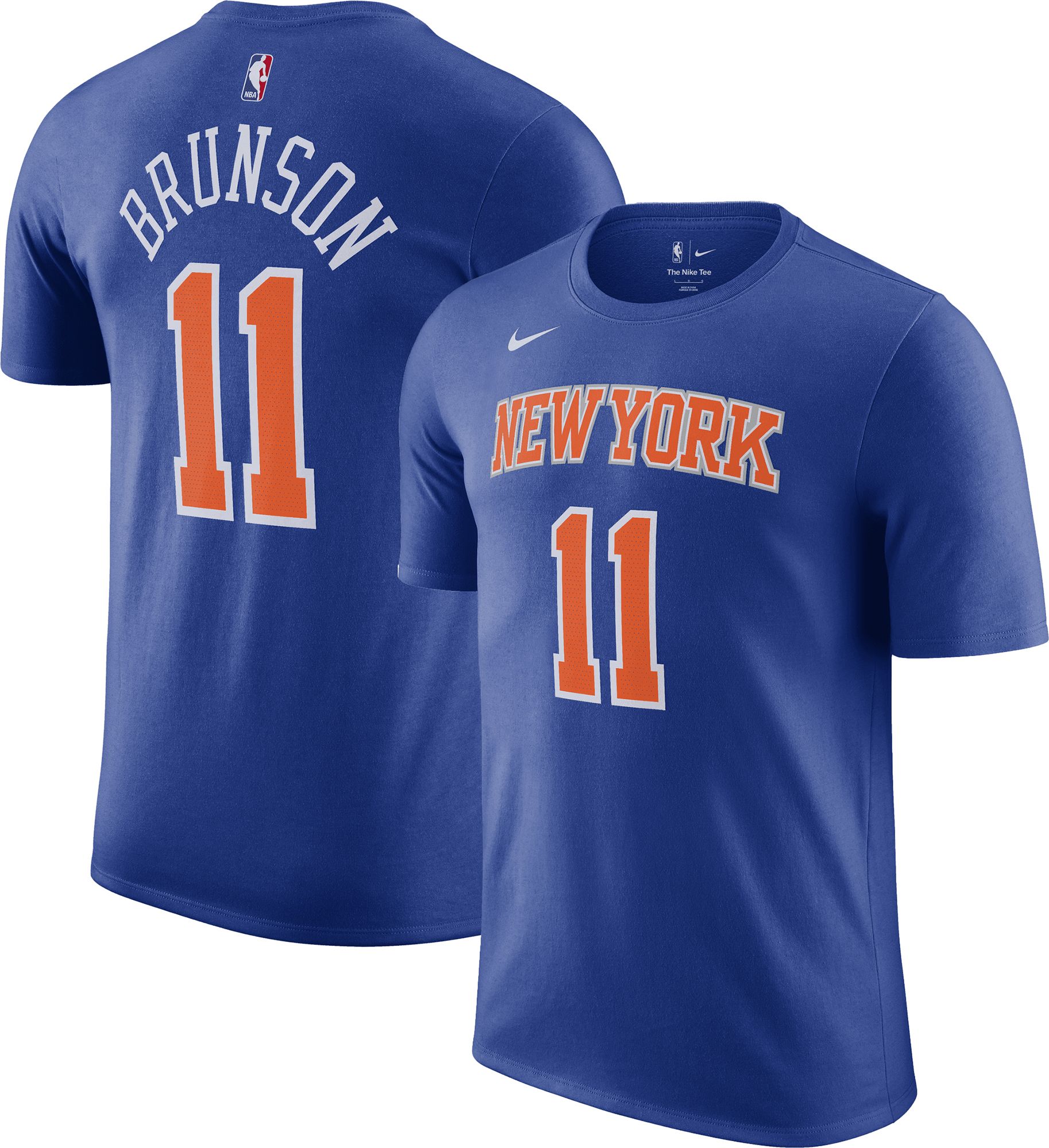 Nike Men's New York Knicks Jalen Brunson #11 Blue T-Shirt | Dick's