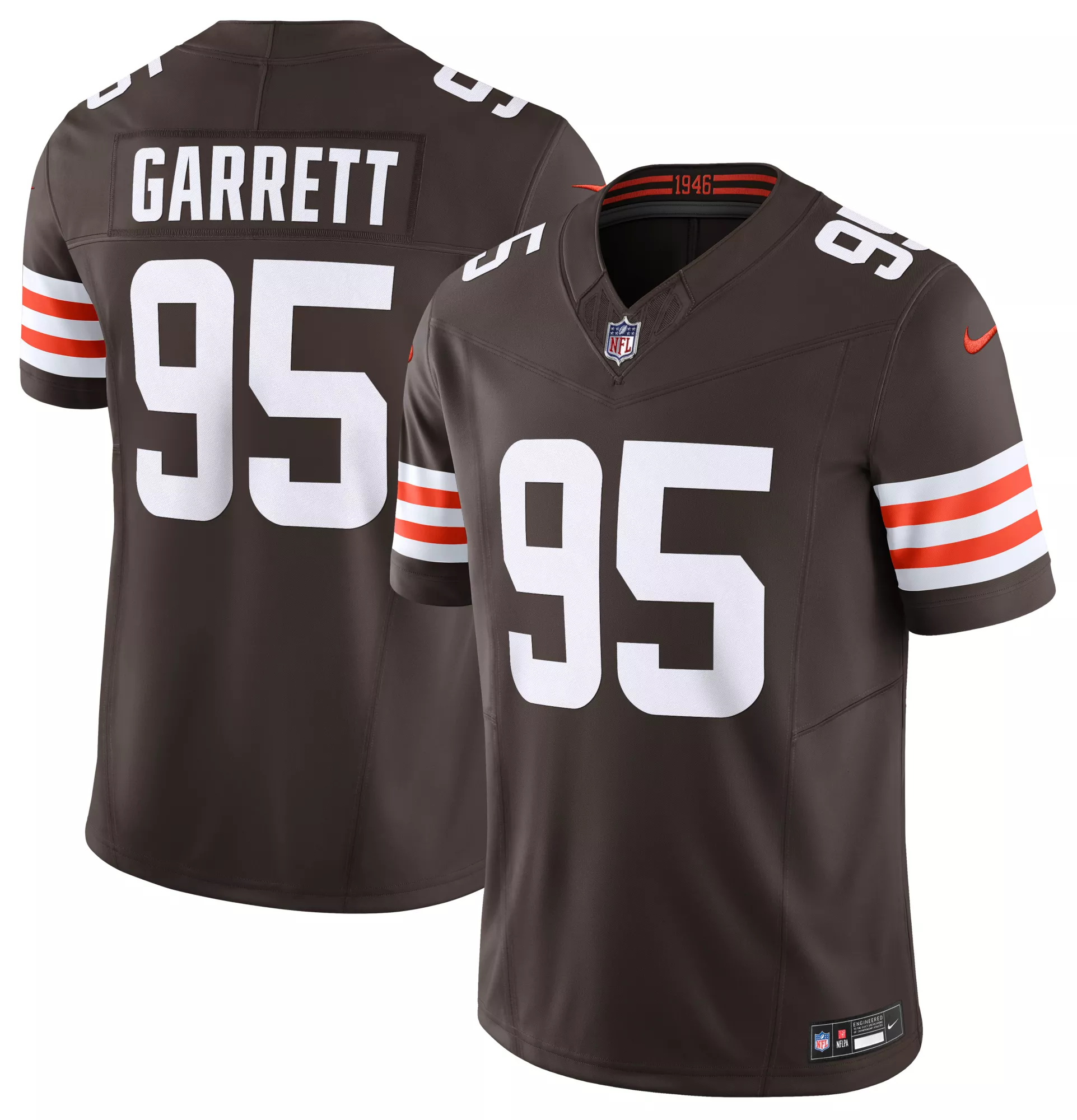 Nike Men's Cleveland Browns Myles Garrett #95 Vapor F.U.S.E. Brown Limited Jersey