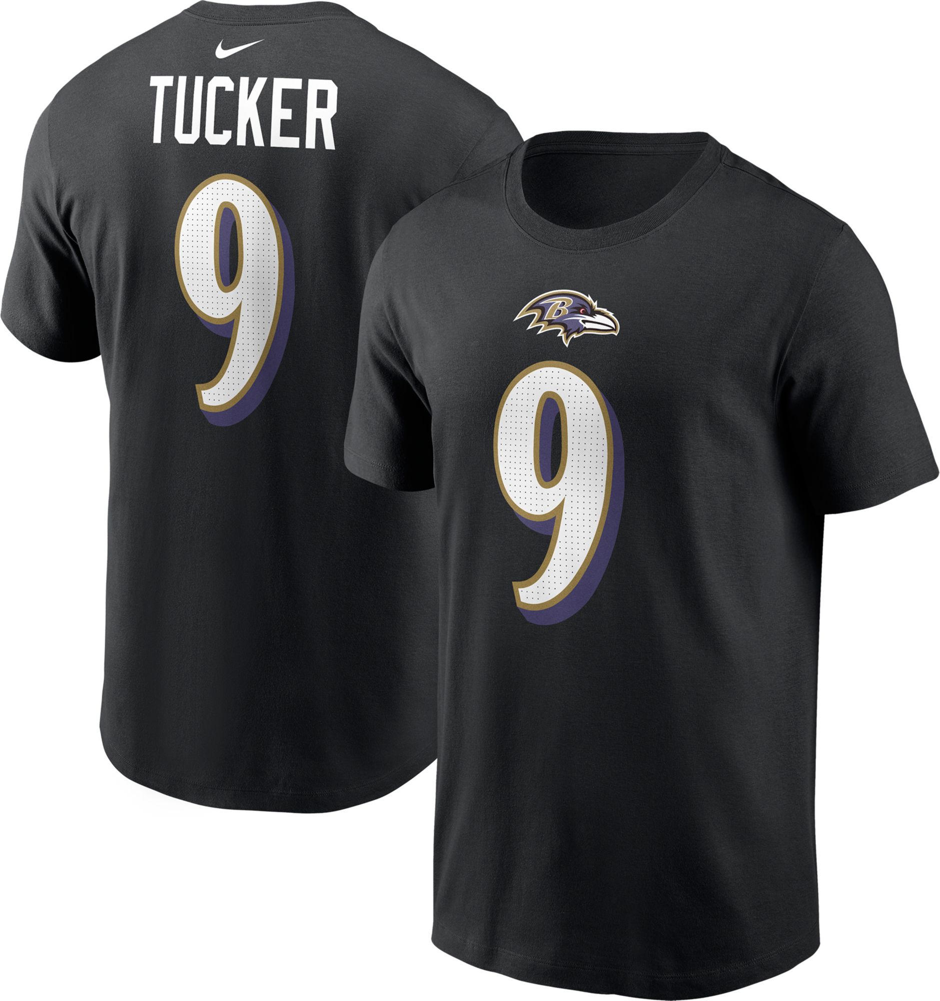 Nike Men s Baltimore Ravens Justin Tucker 9 Black T Shirt Dick s Sporting Goods