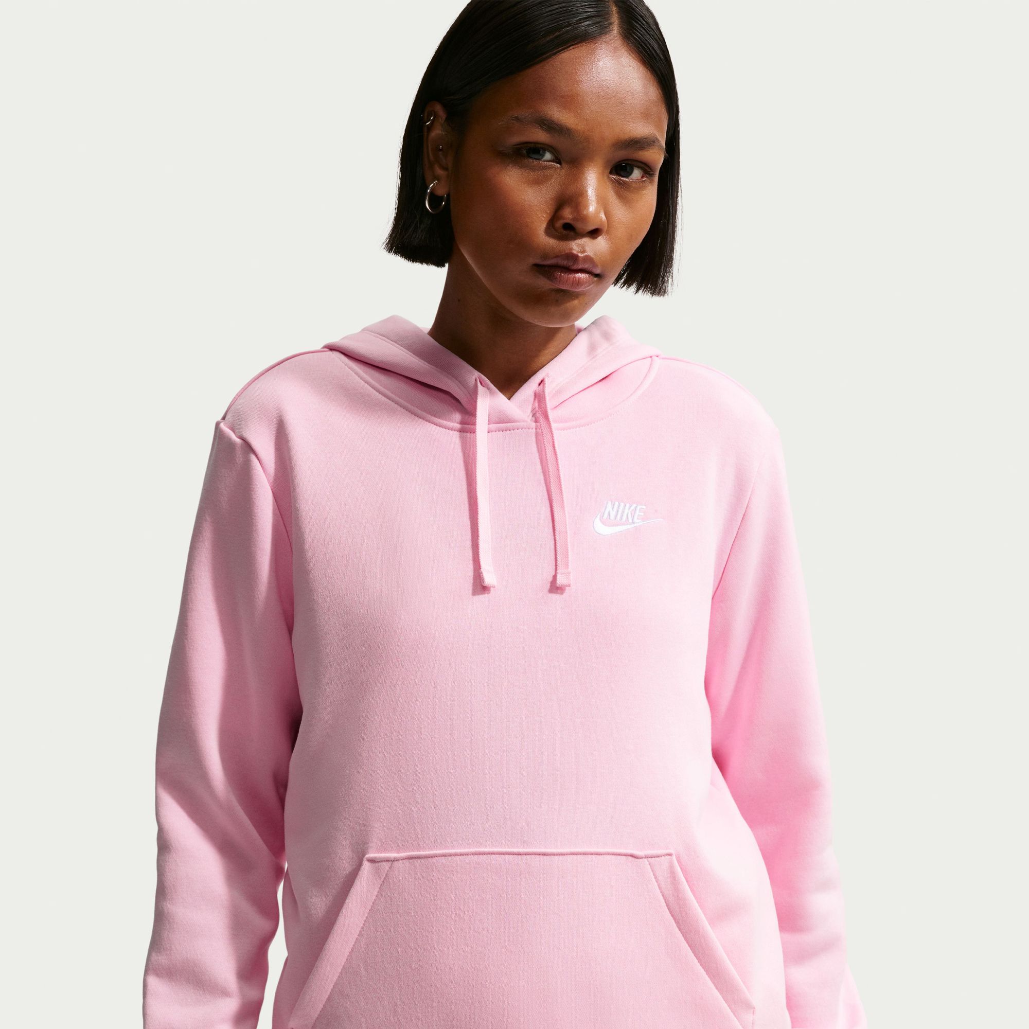 nike sportswear club fleece women's hoodie dress Nike Women's Sportswear Club Fleece Pullover Hoodie, Medium, Pink Foam