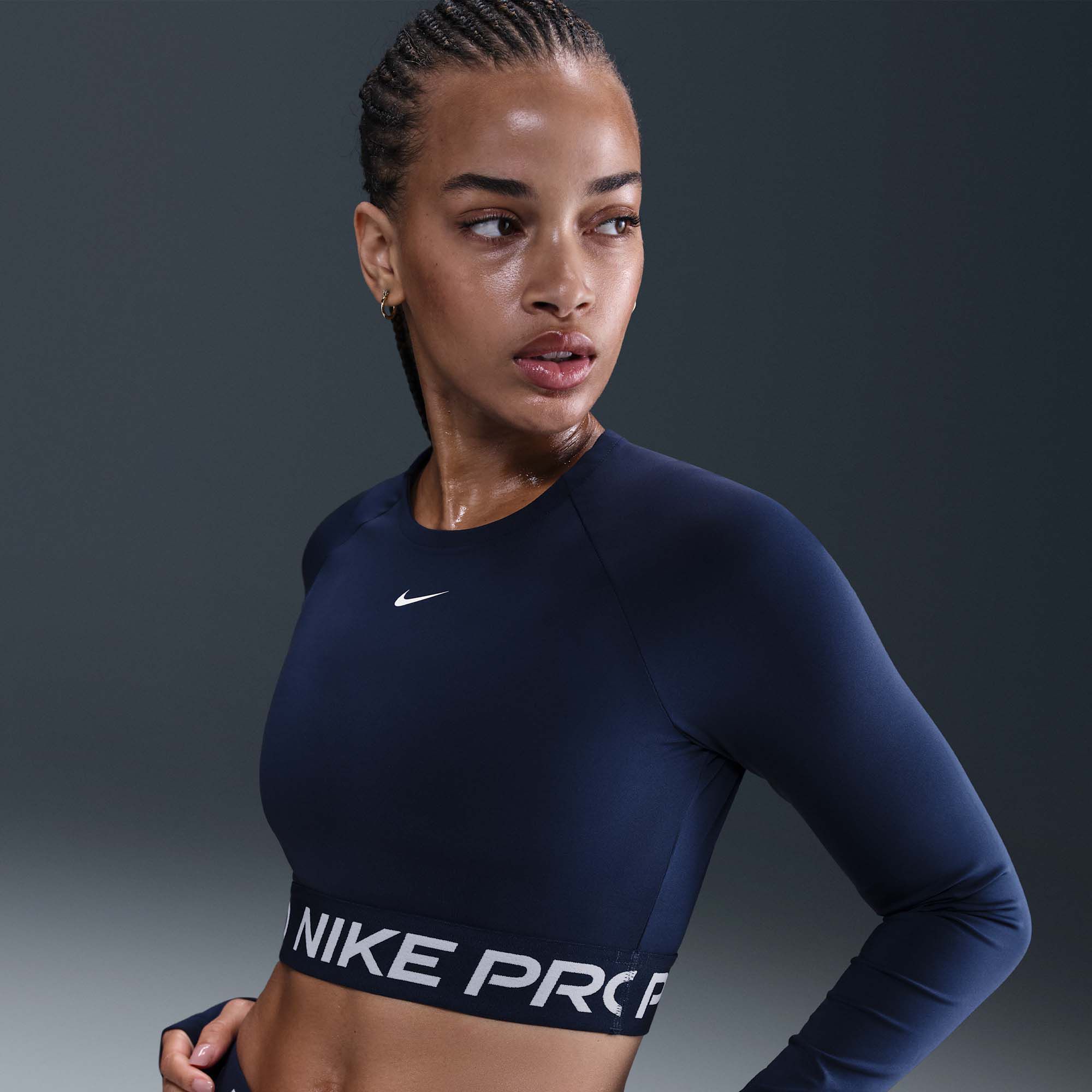 Nike Women's Pro Dri-FIT Cropped Long-Sleeve Top | Dick's Sporting