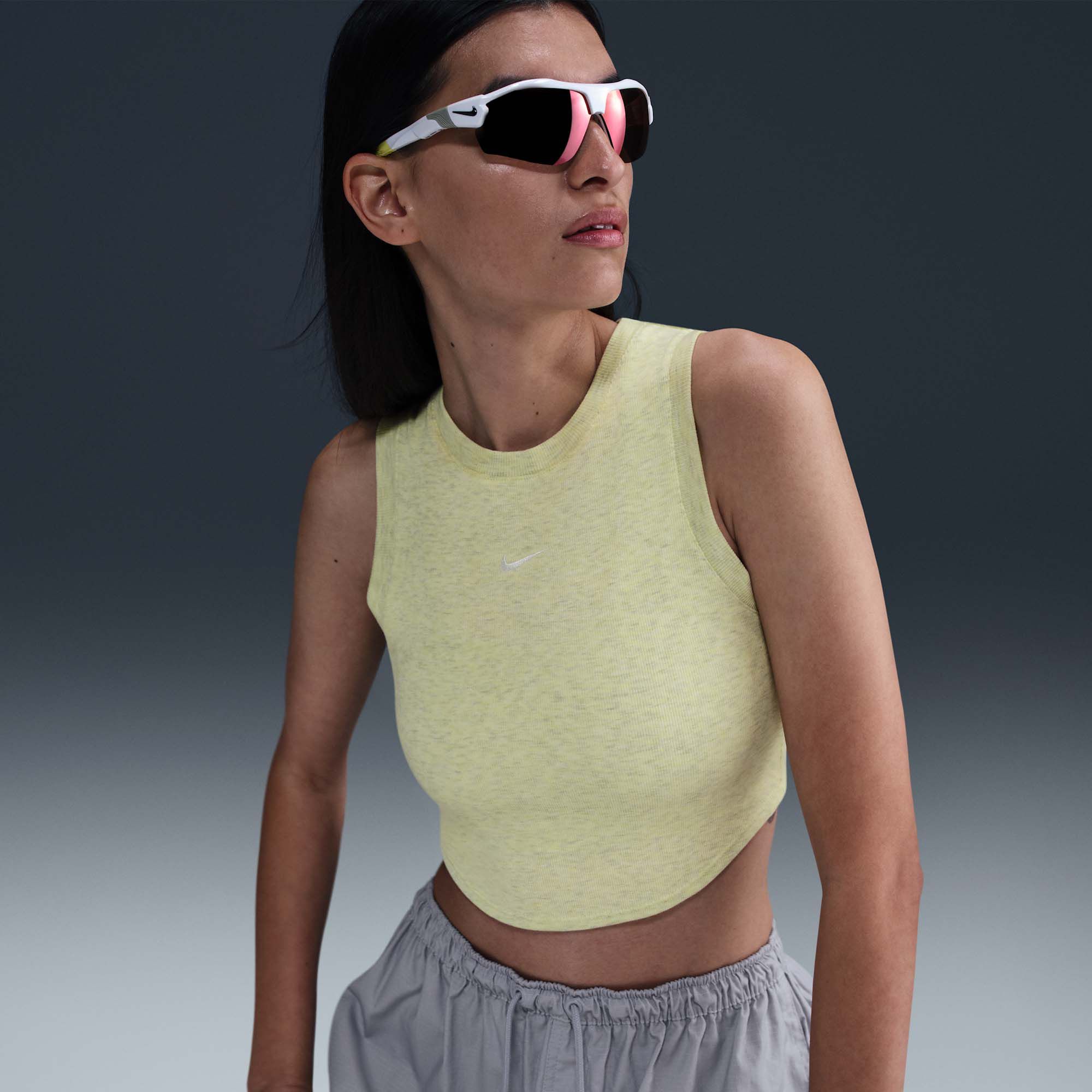 Nike Women's Sportswear Chill Knit Tight Cropped Mini-Rib Tank Top