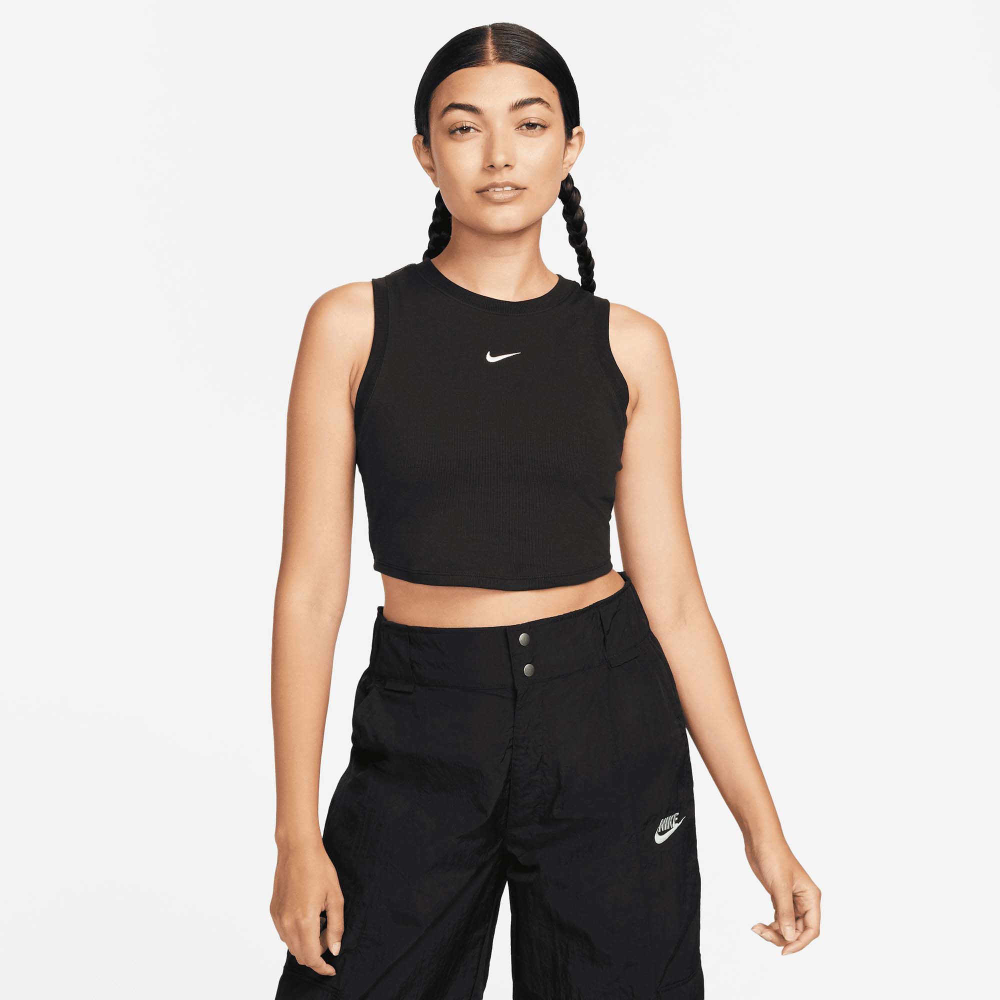 Nike Women's Sportswear Chill Knit Tight Cropped Mini-Rib Tank Top