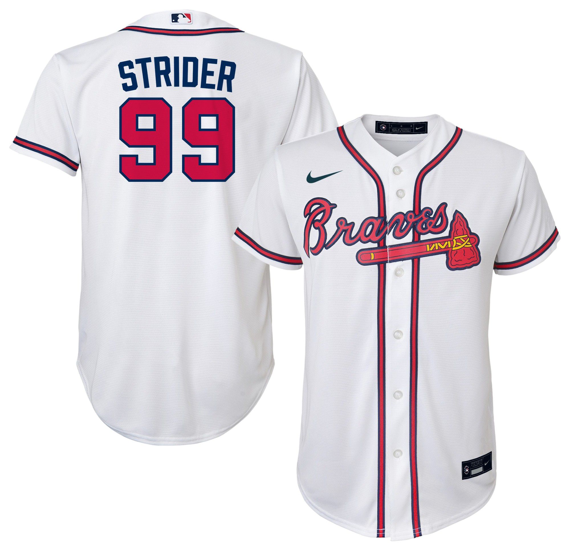 this is my sportswear バーリカーズ Nike Youth Atlanta Braves Spencer Strider #99 White Home Cool Base
