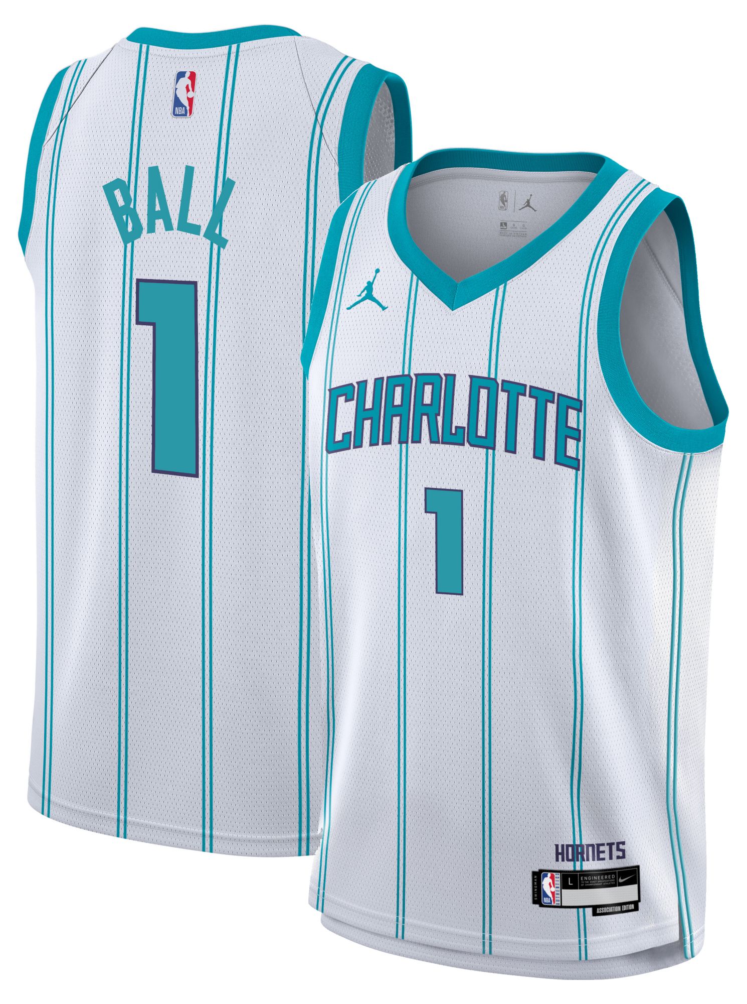 Jordan Youth Charlotte Hornets LaMelo Ball #1 White Swingman