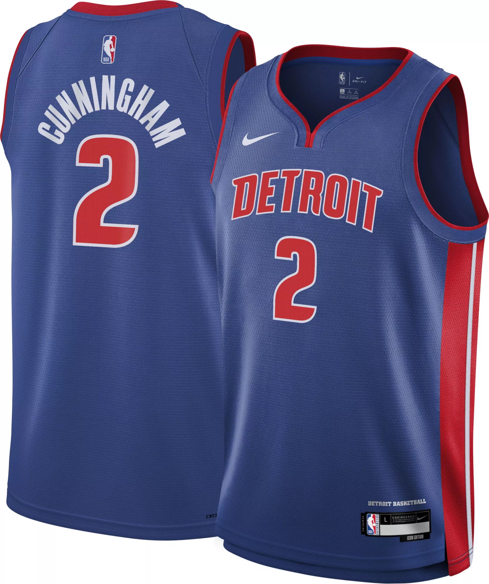 Nike Youth Detroit Pistons Cade Cunningham #2 Blue Swingman Jersey