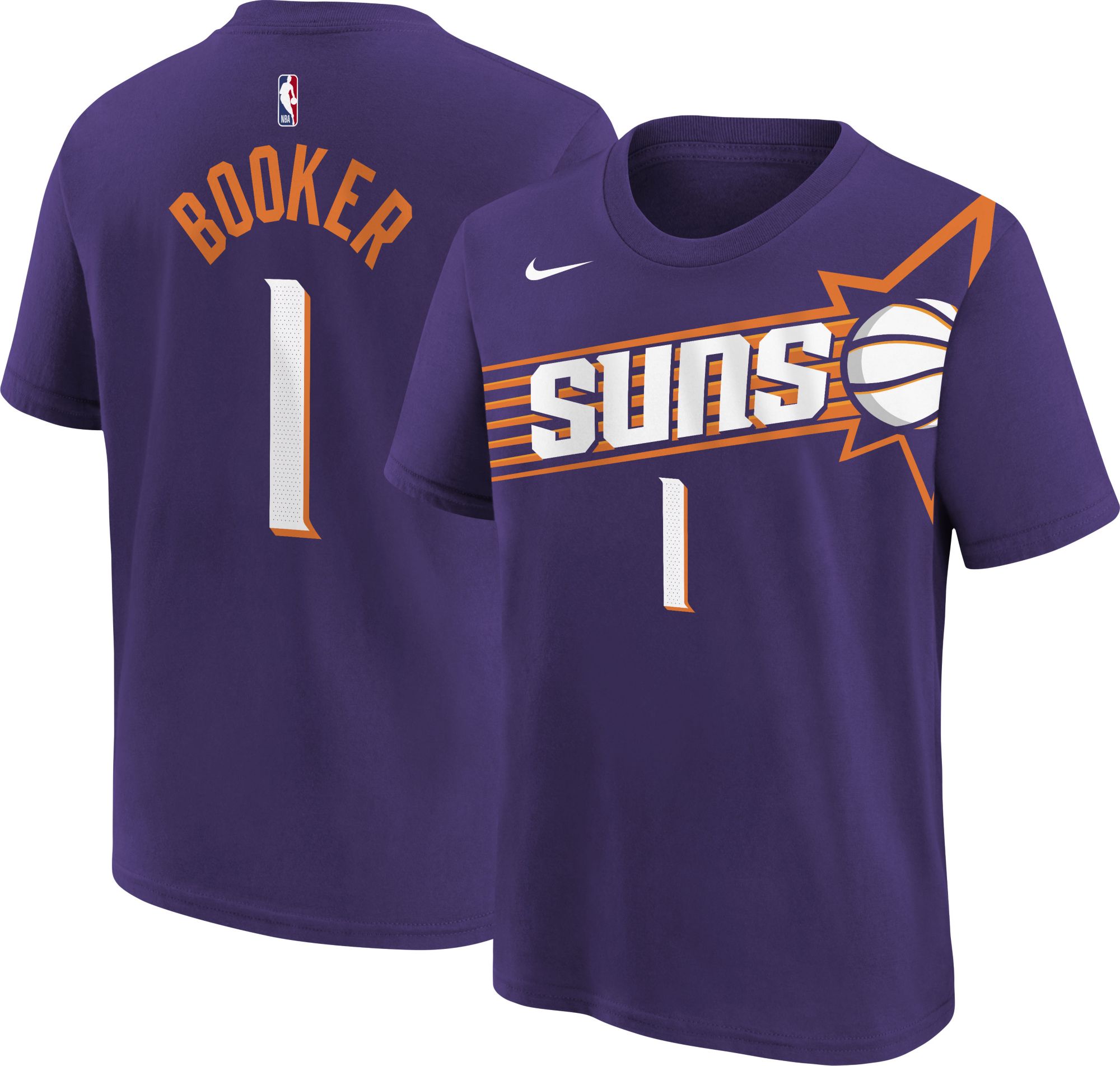 Nike Youth Phoenix Suns Devin Booker #1 Purple T-Shirt | Dick's