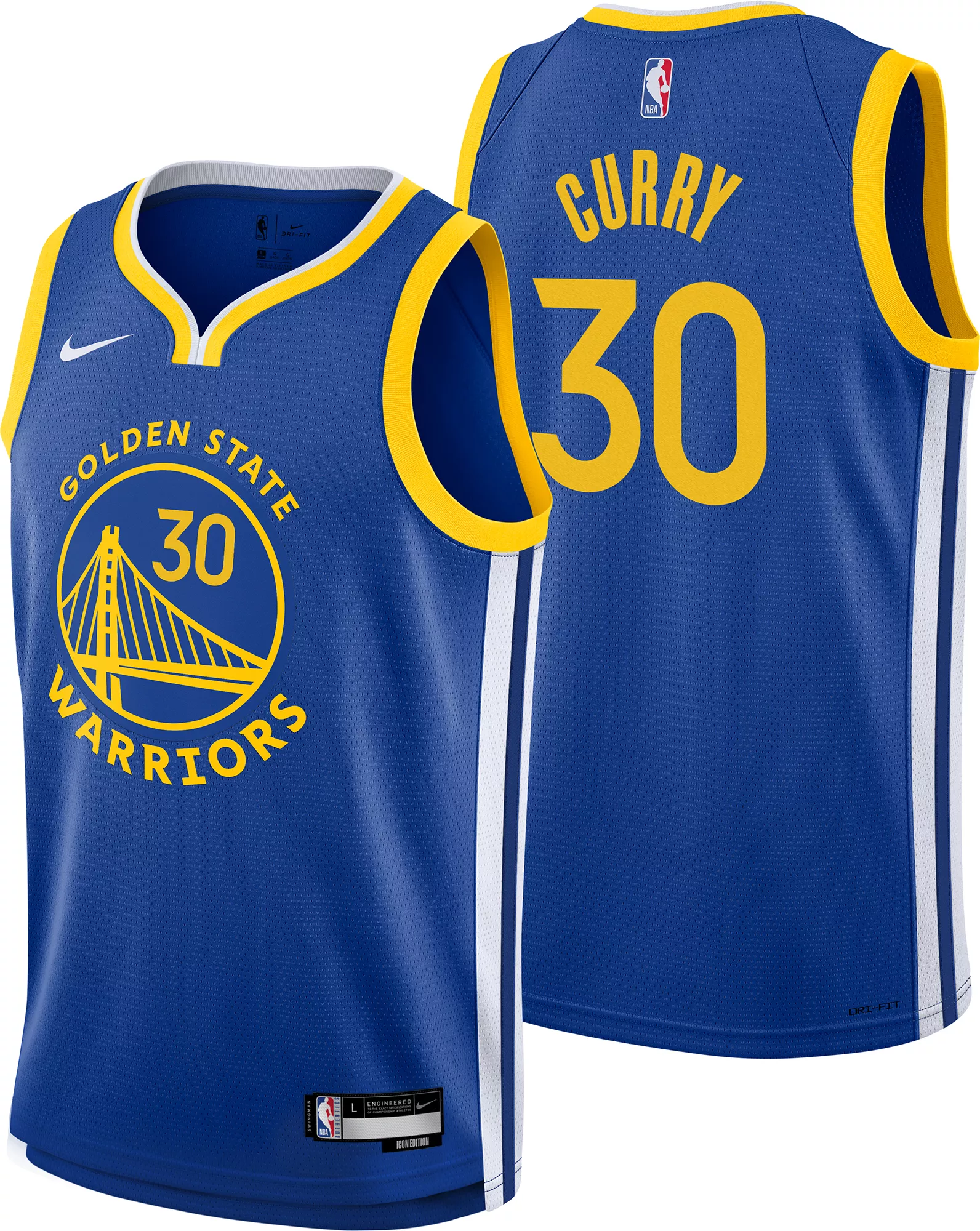 Nike Youth Golden State Warriors Stephen Curry #30 Blue Swingman Icon Jersey