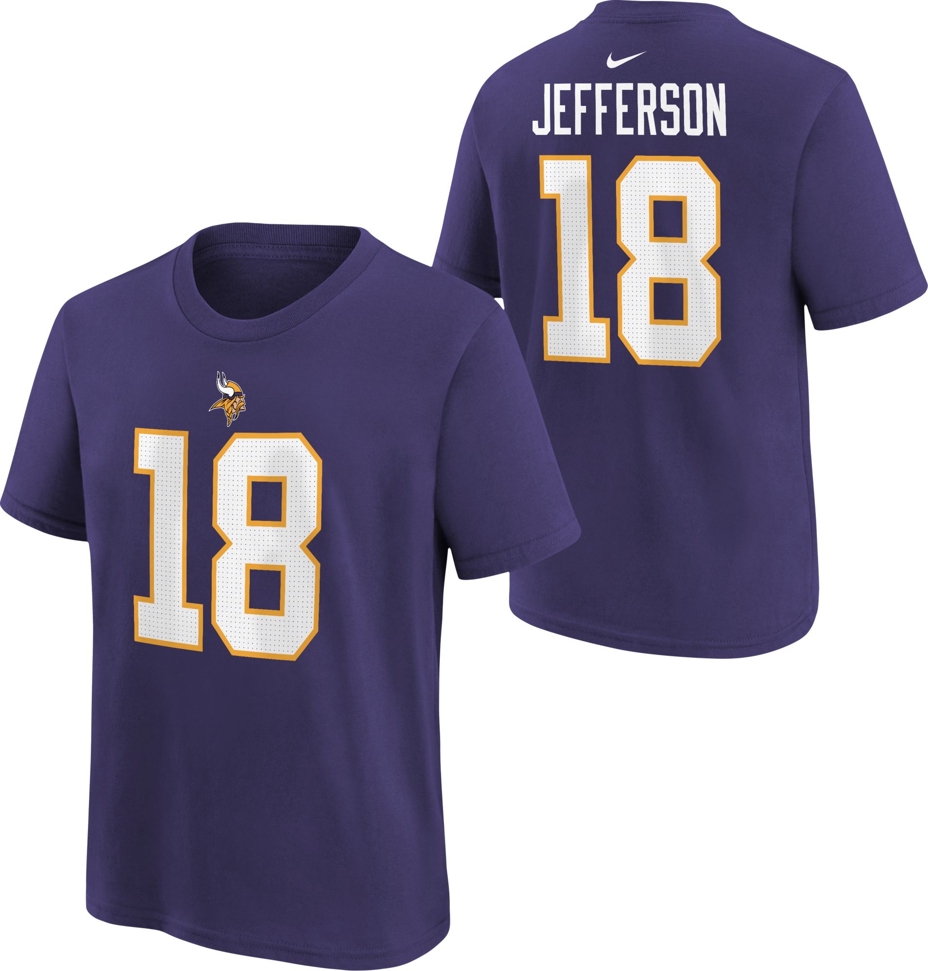 断*爵様 moneysex888 ew！tシャツ　パープル　紫　希少S Nike Youth Minnesota Vikings Justin Jefferson #18 Purple T-Shirt