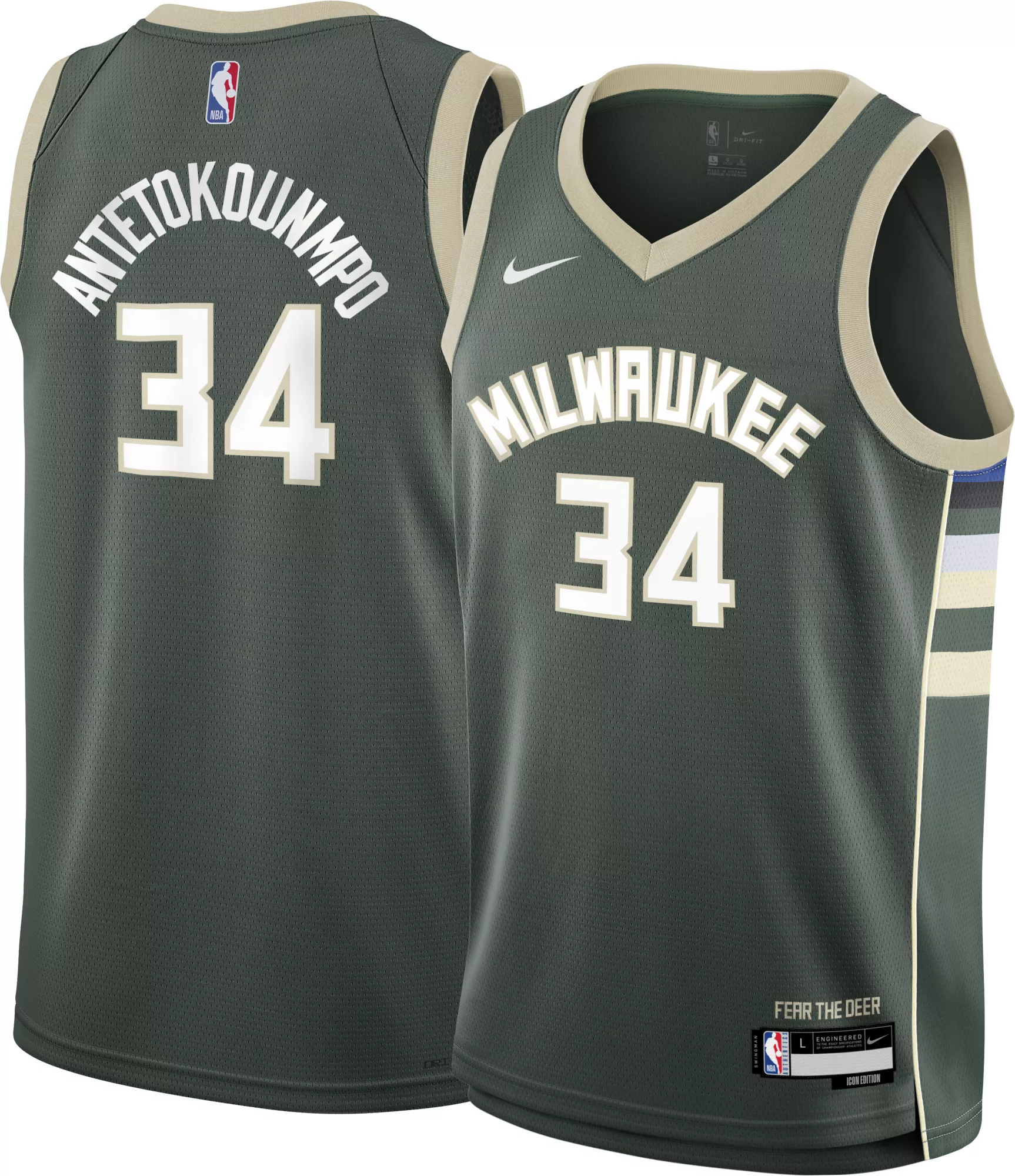 Nike Youth Milwaukee Bucks Giannis Antetokounmpo #34 Green Swingman Icon Jersey