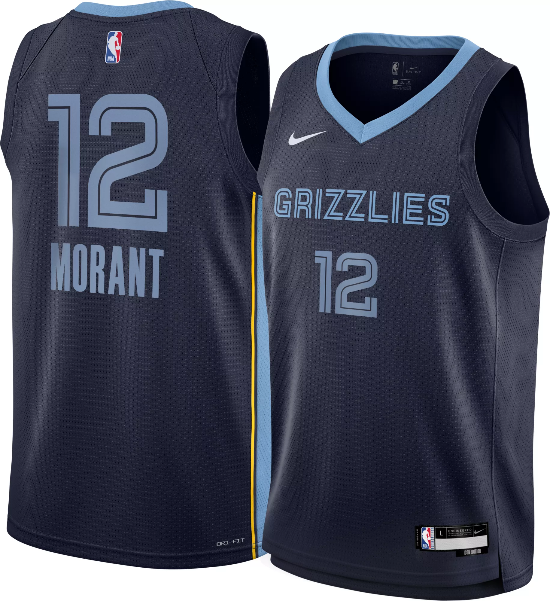 Nike Youth Memphis Grizzlies Navy Ja Morant #12 Swingman Icon Jersey