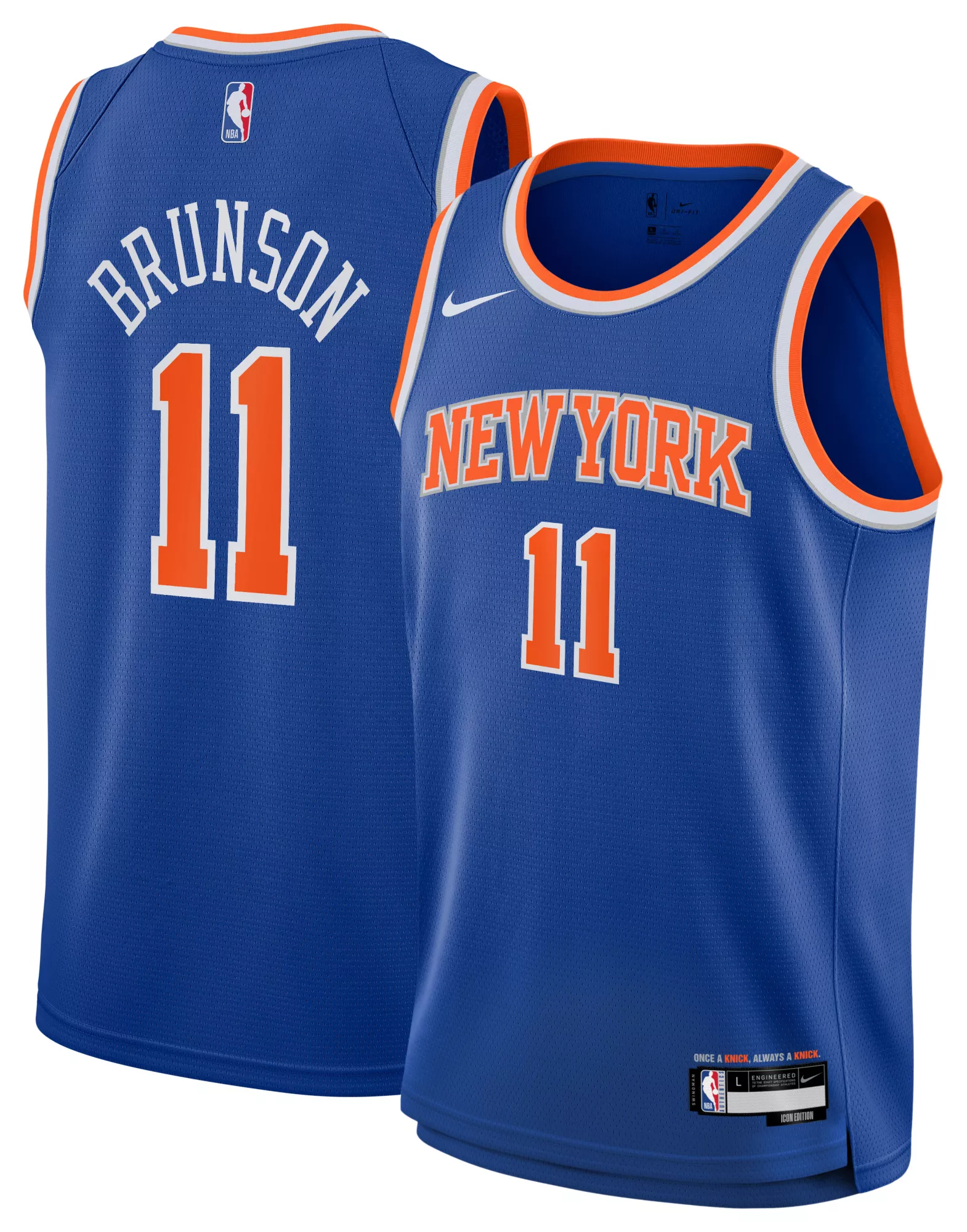 Nike Youth New York Knicks Jalen Brunson #11 Swingman Icon Jersey