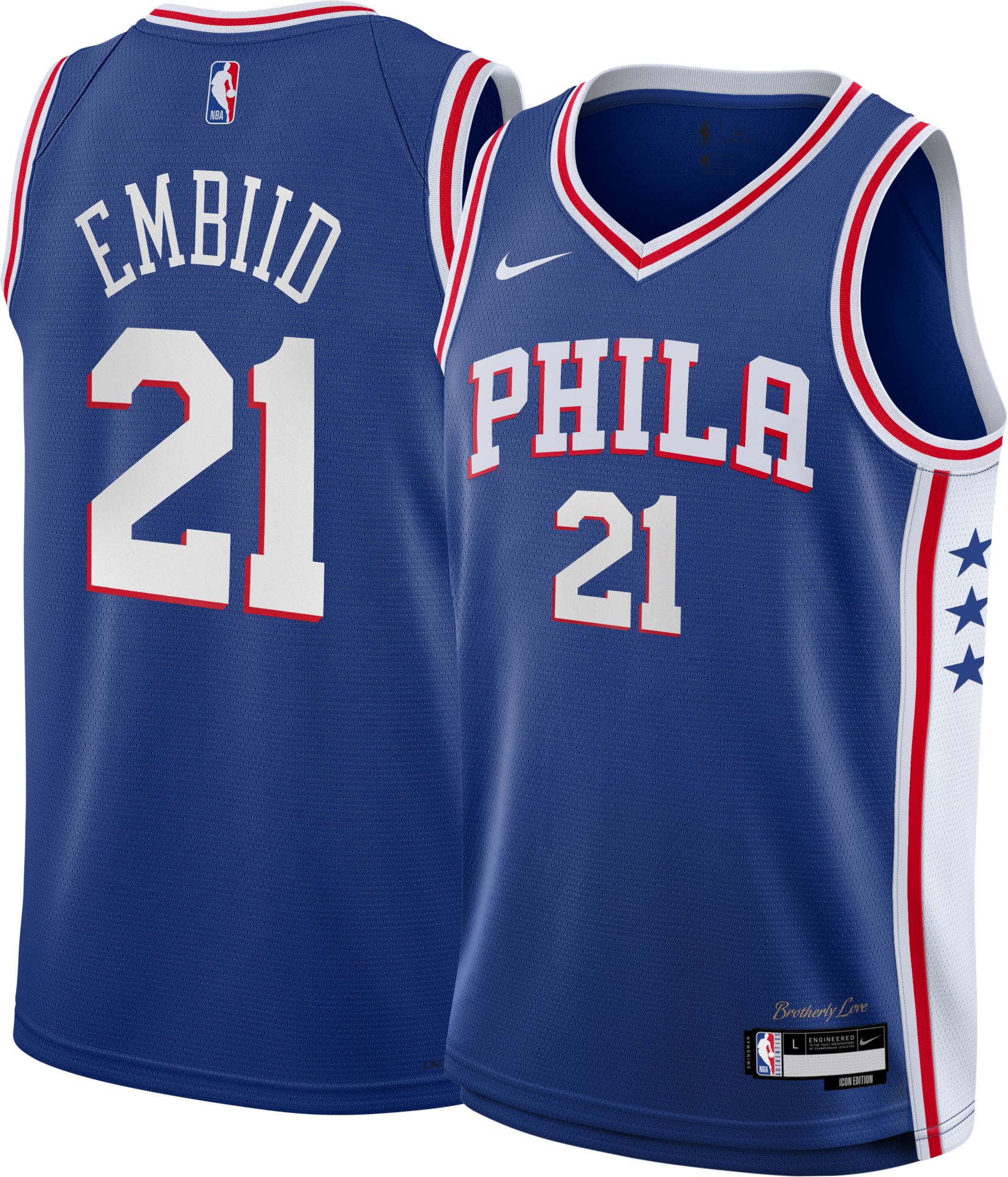 Nike Youth Philadelphia 76ers Joel Embiid #21 Blue Swingman Icon