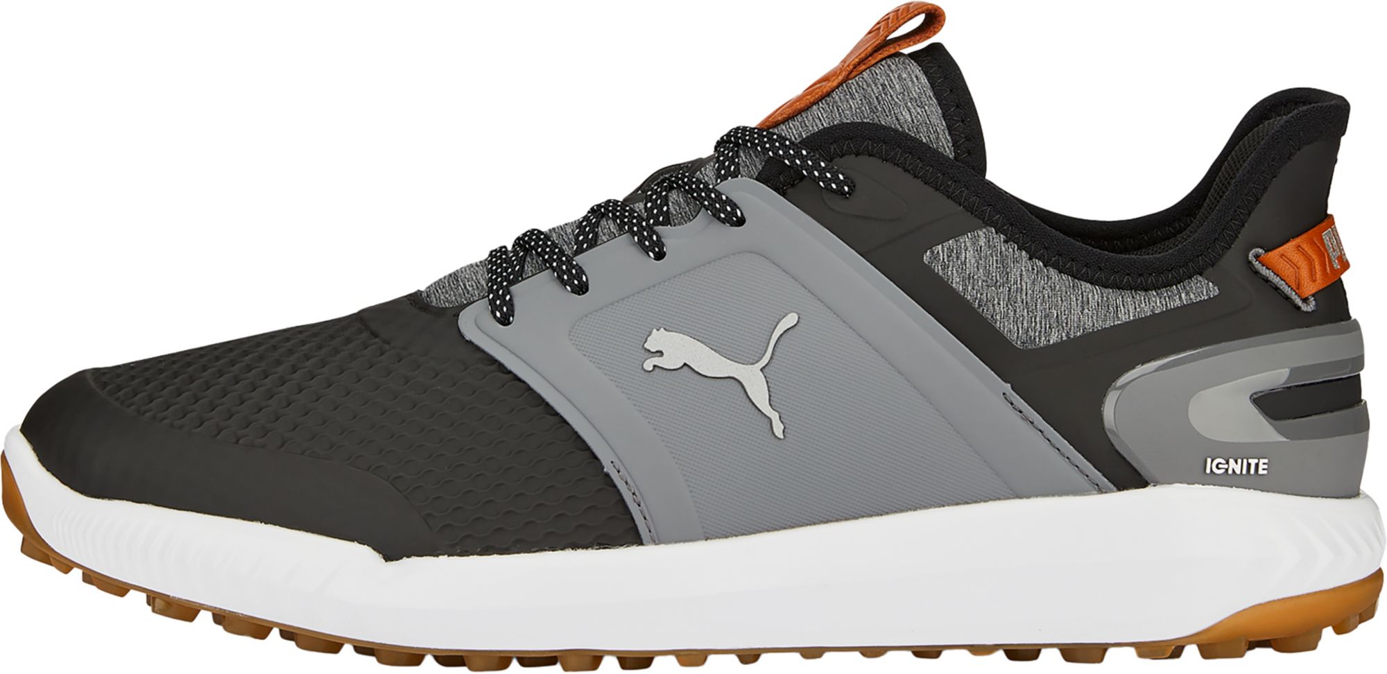 Ignite Elevate Spikeless Golf Shoes Puma Black Quiet Shade Gum 9.5