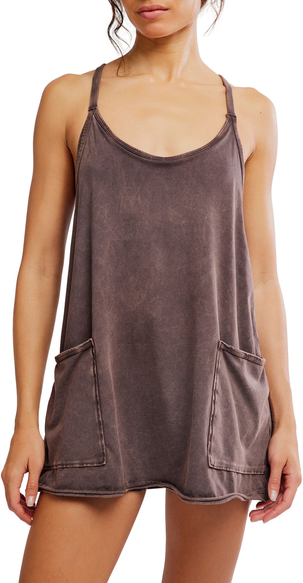 Free People Movement Hot Shot Mini Dress Chocolate / L