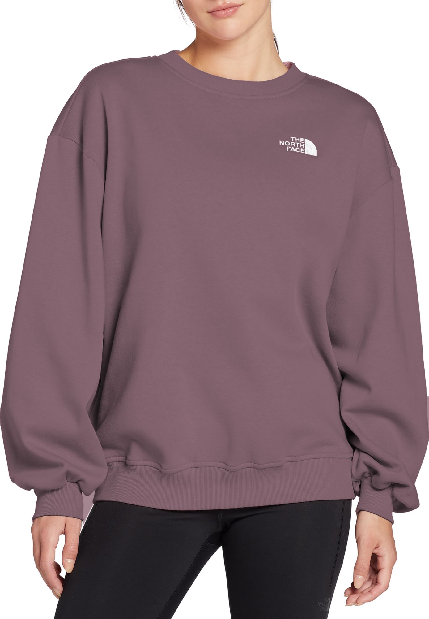 The North Face Purple Black Crew Neck on sale Sweatshirt