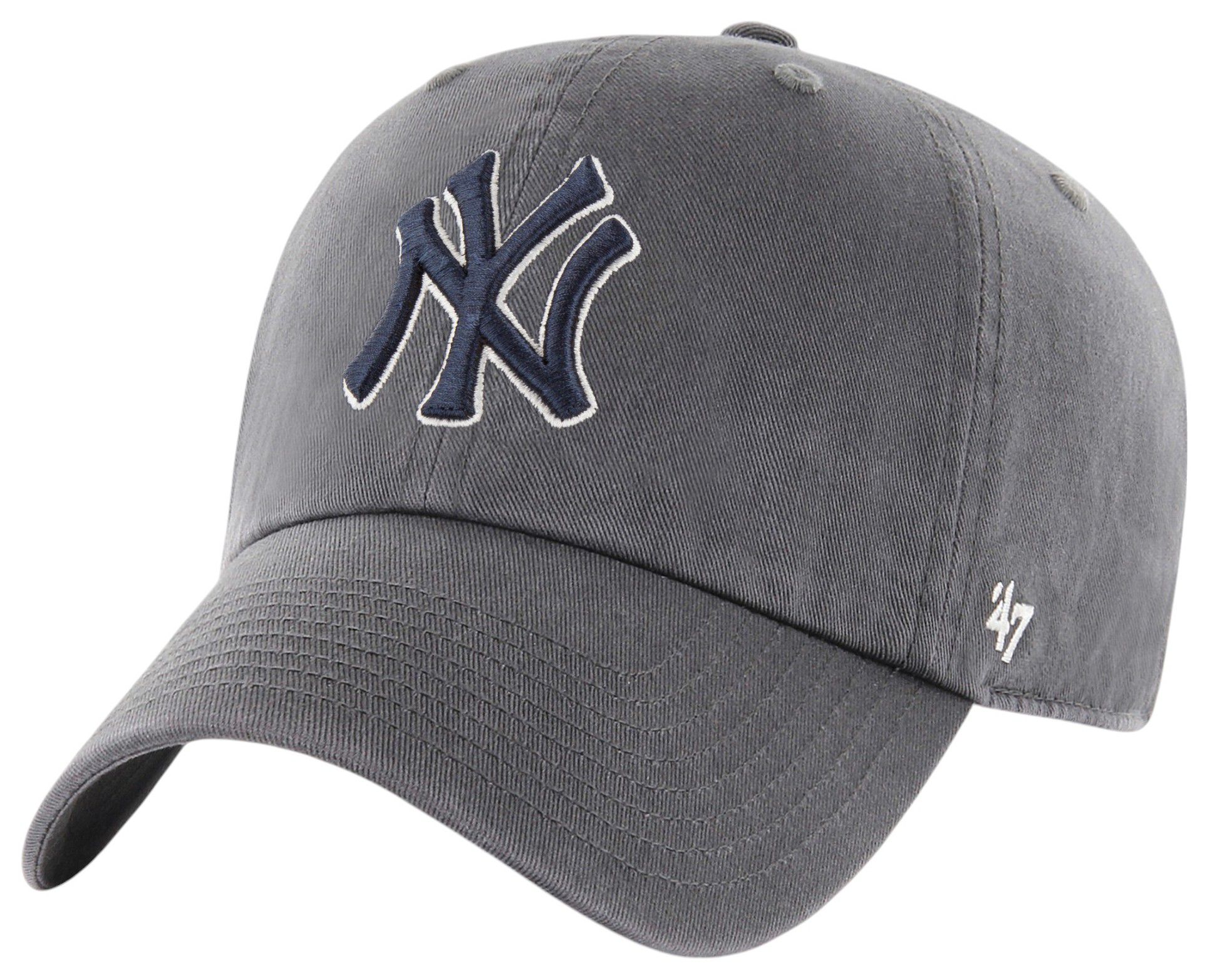47 Adult New York Yankees Charcoal Clean Up Adjustable Hat
