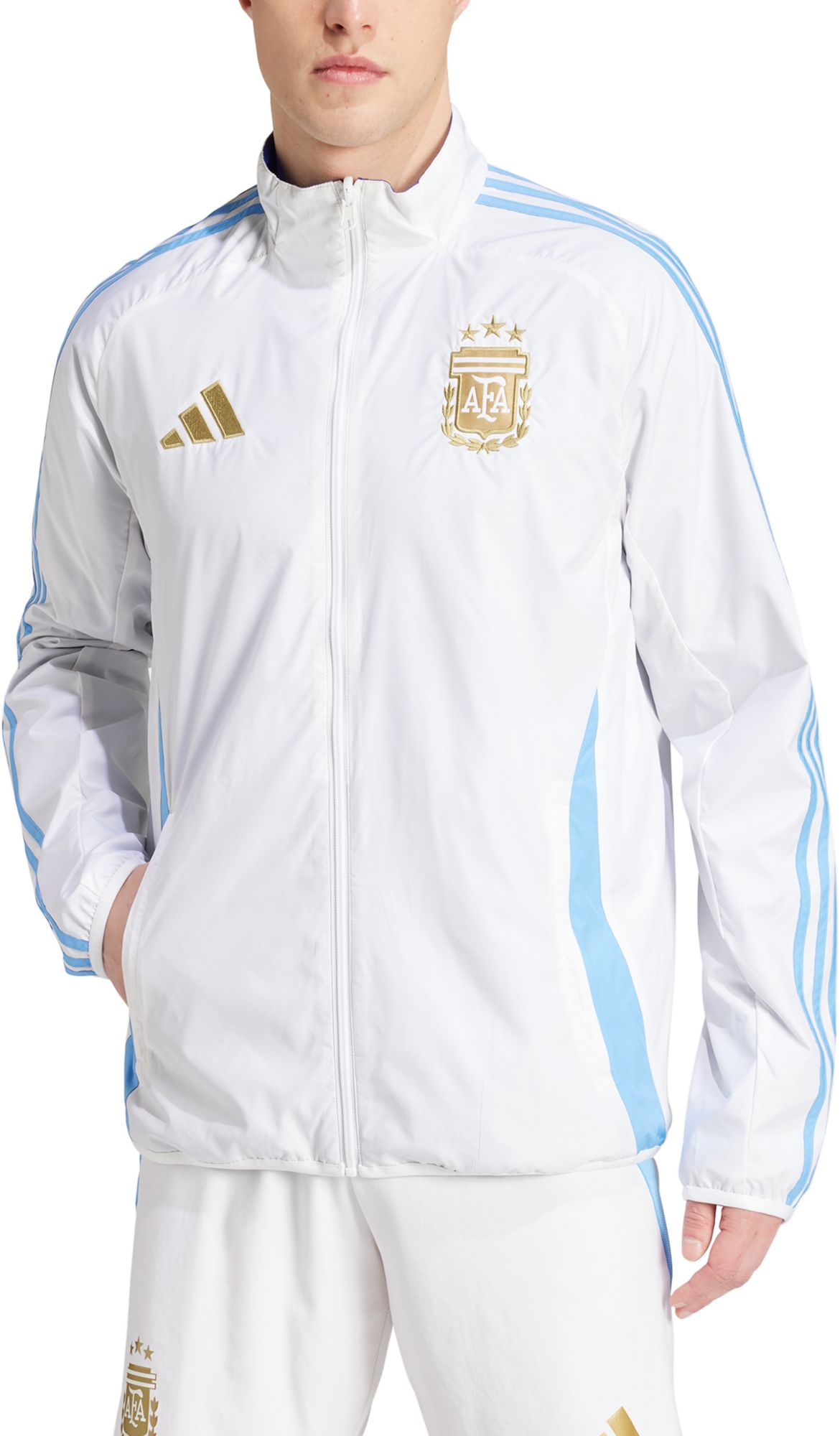 adidas Adult Argentina White Anthem Jacket | Dick's Sporting Goods