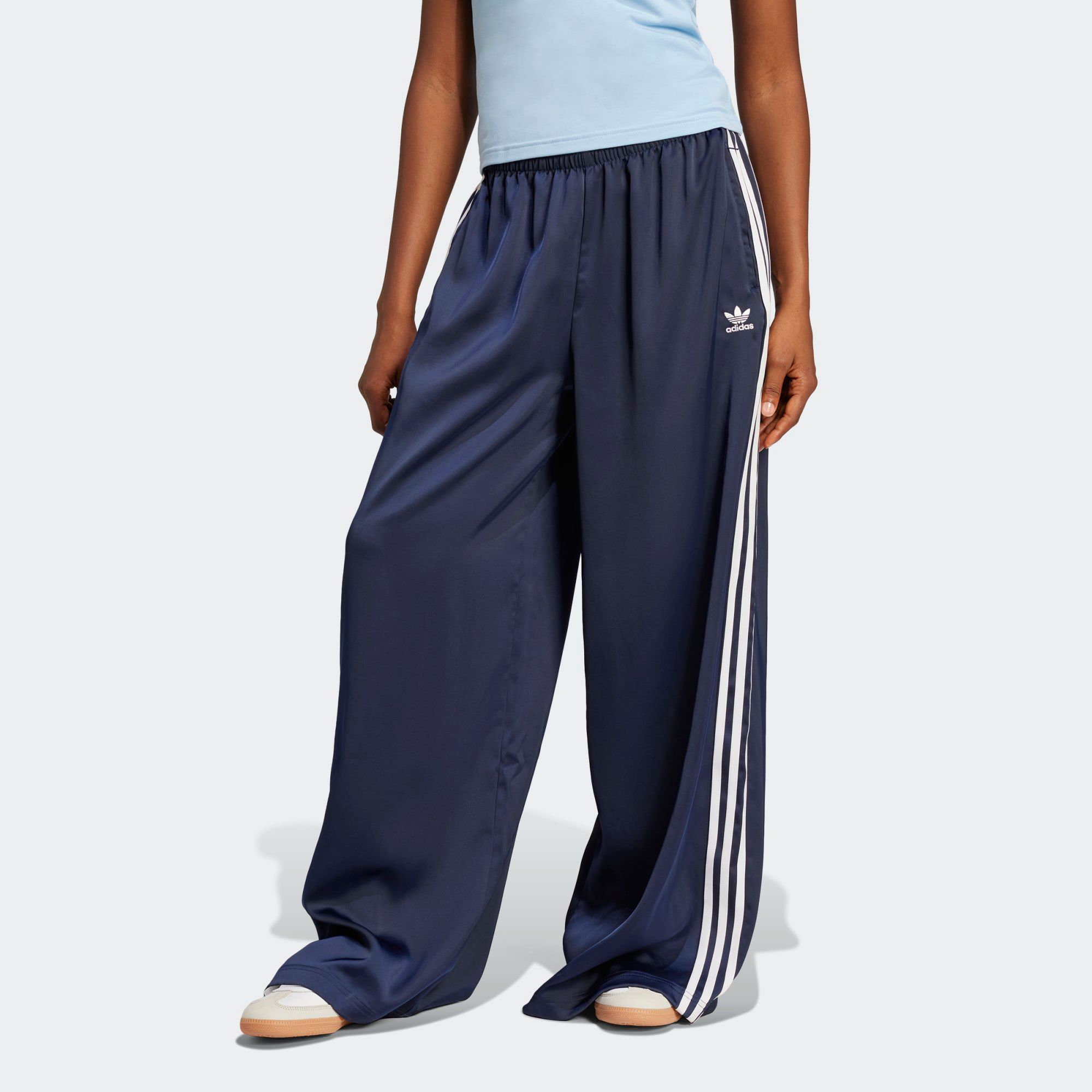ウォーキング・ランニングウェア  Satin Wide Leg Track Pants adidas Originals Women's Adicolor Satin Wide Leg Track Pants