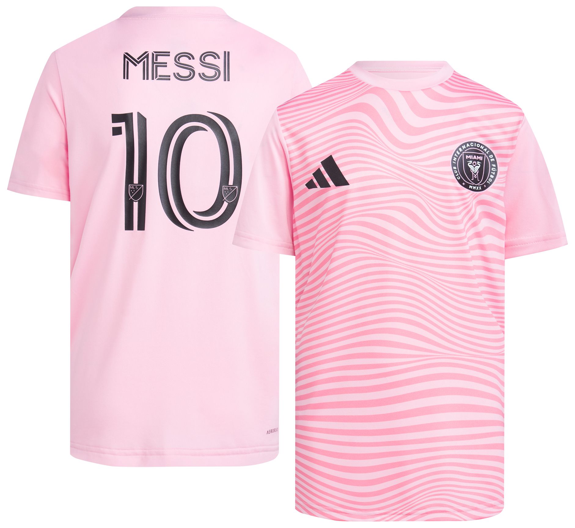 【セカンドモデル】Inter Miami Messi 10 シャツ adidas Youth Inter Miami CF Lionel Messi #10 Pink T-Shirt