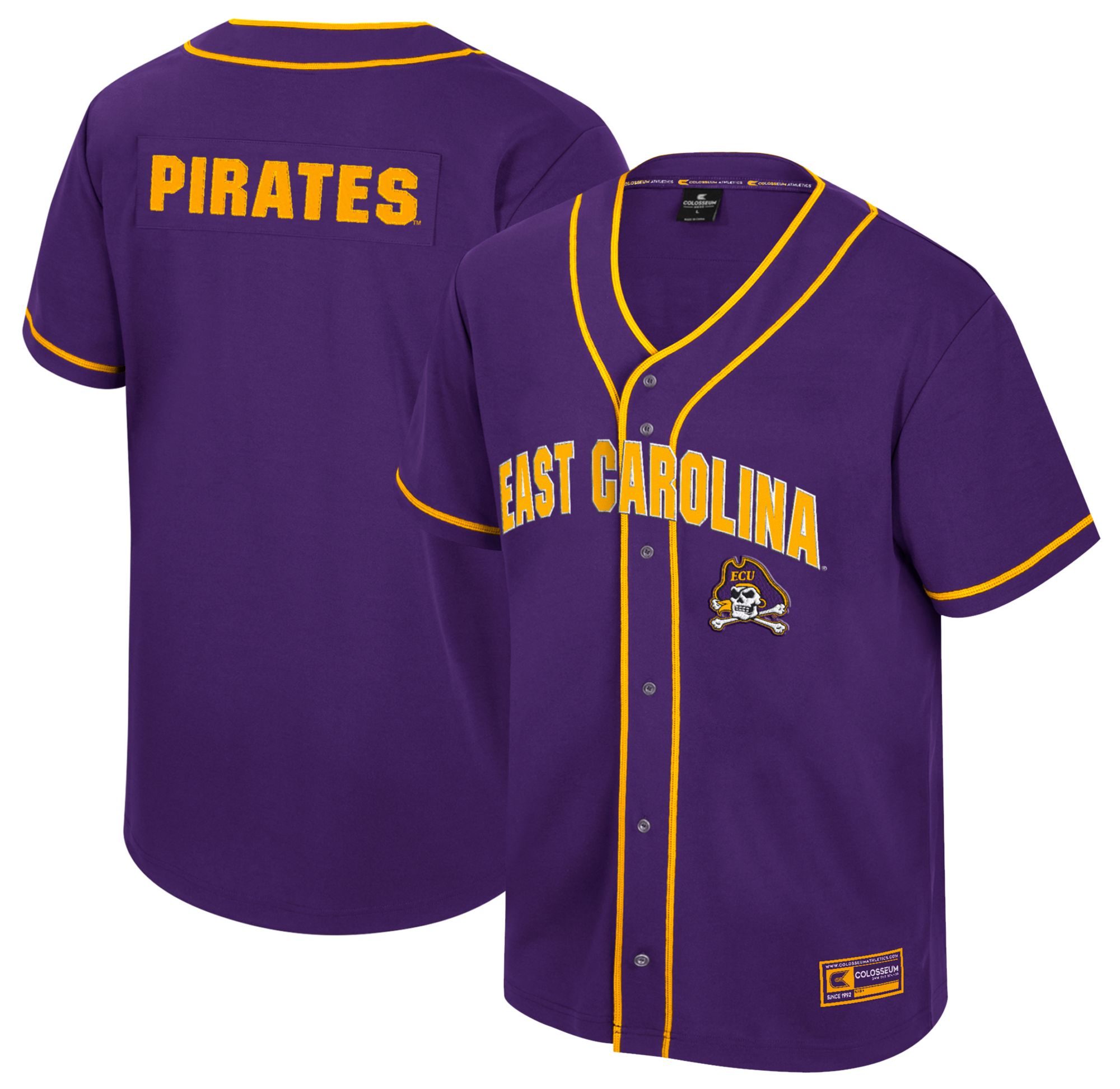 Colosseum Men's East Carolina Pirates Purple Replica Baseball