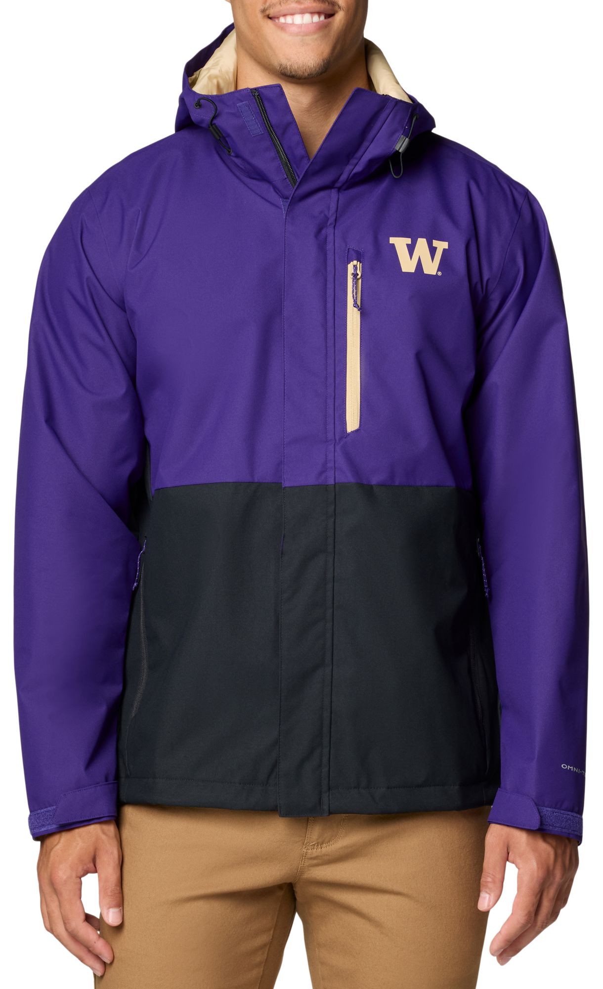 Columbia Men's Washington Huskies PURPLE/BLACK Color Block Field