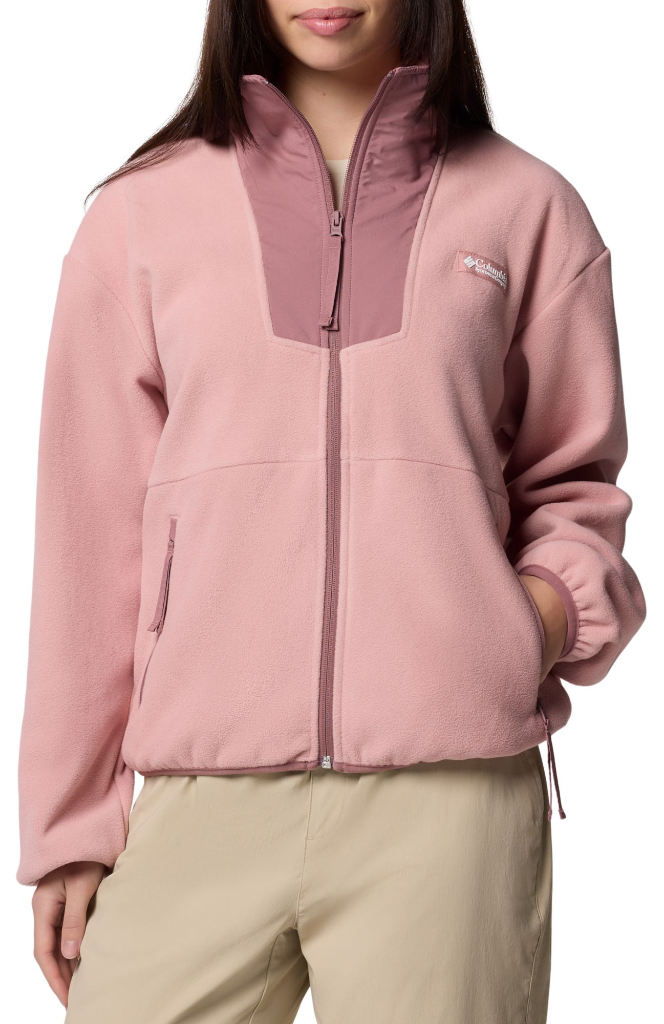 売れ筋商品|||コロンビア カットソー トップス レディース Plus Size Aldermore Full Zip Fleece Top Pink Sand Columbia Women's Aldermore Full Zip Fleece Top - Macy's