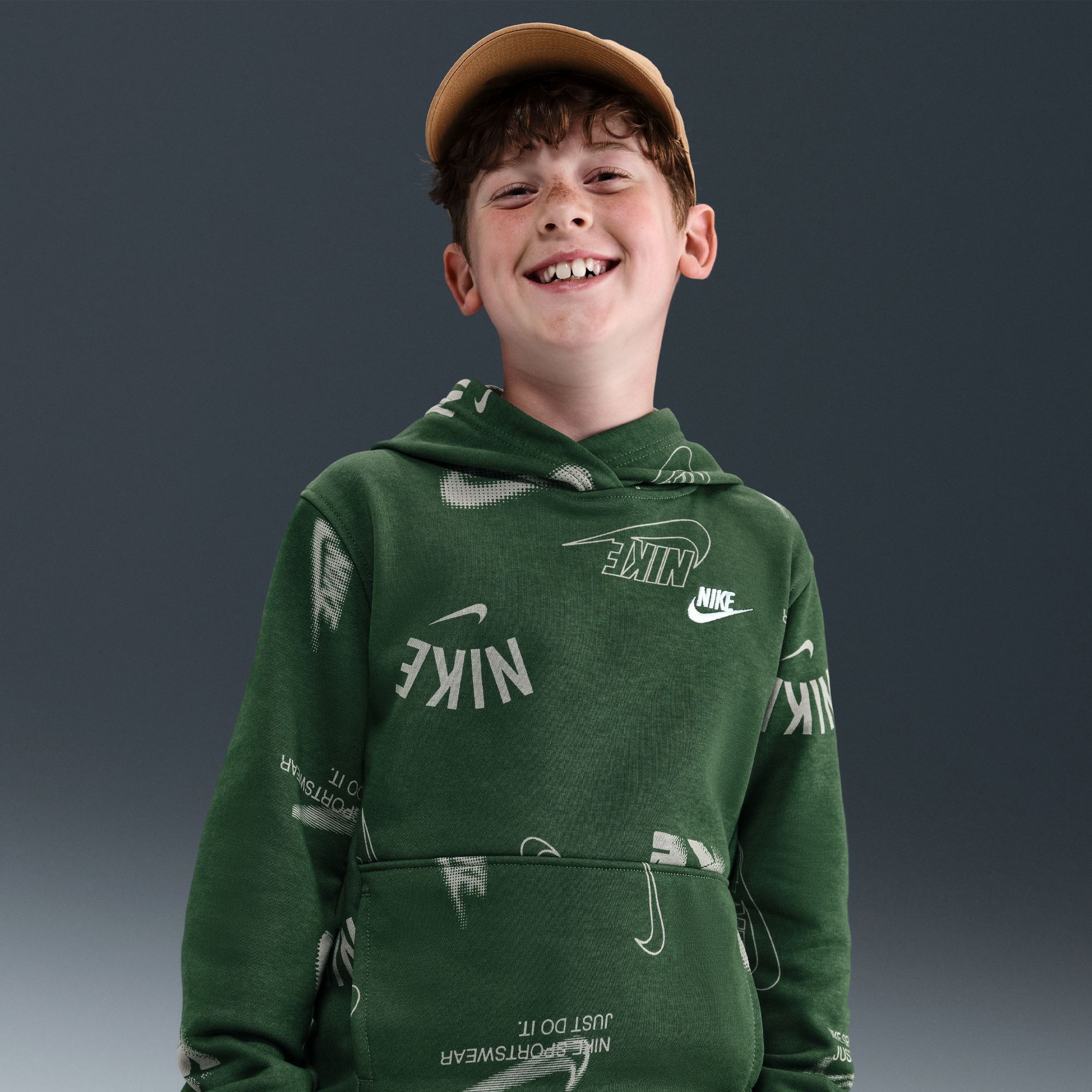 Nike Kids' Sportswear Club Fleece French Terry Printed Hoodie
