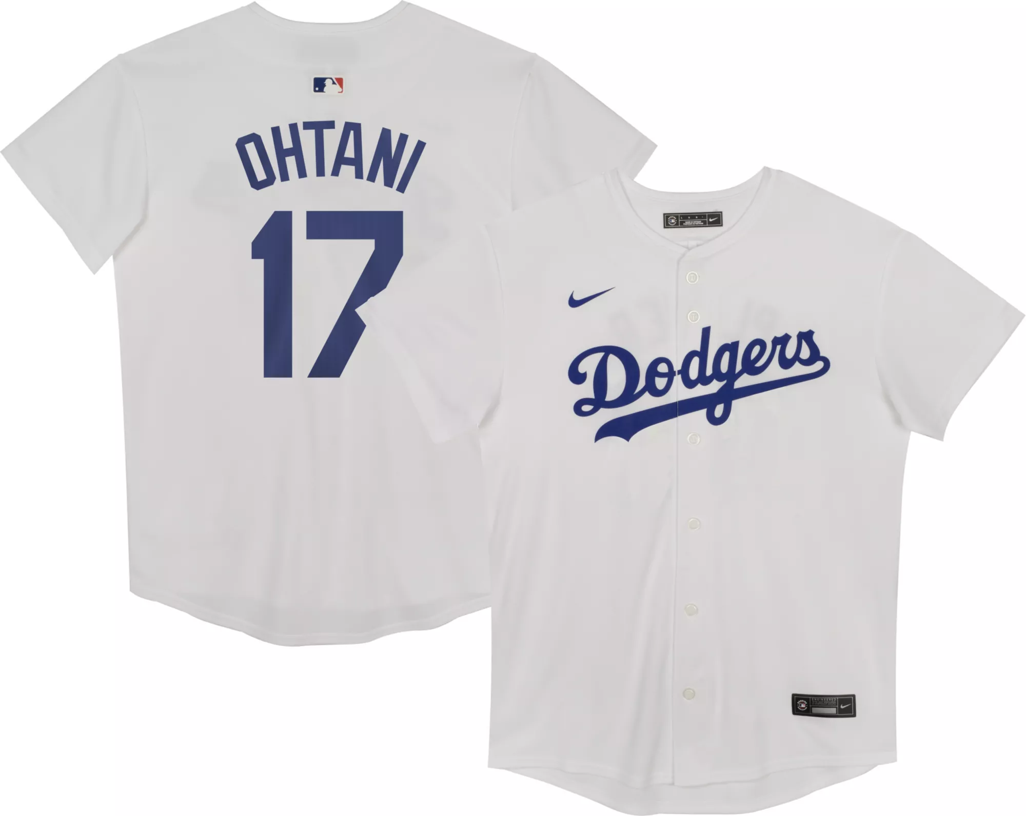 Nike Little Kids' Los Angeles Dodgers Shohei Ohtani #17 White Game Vapor Jersey