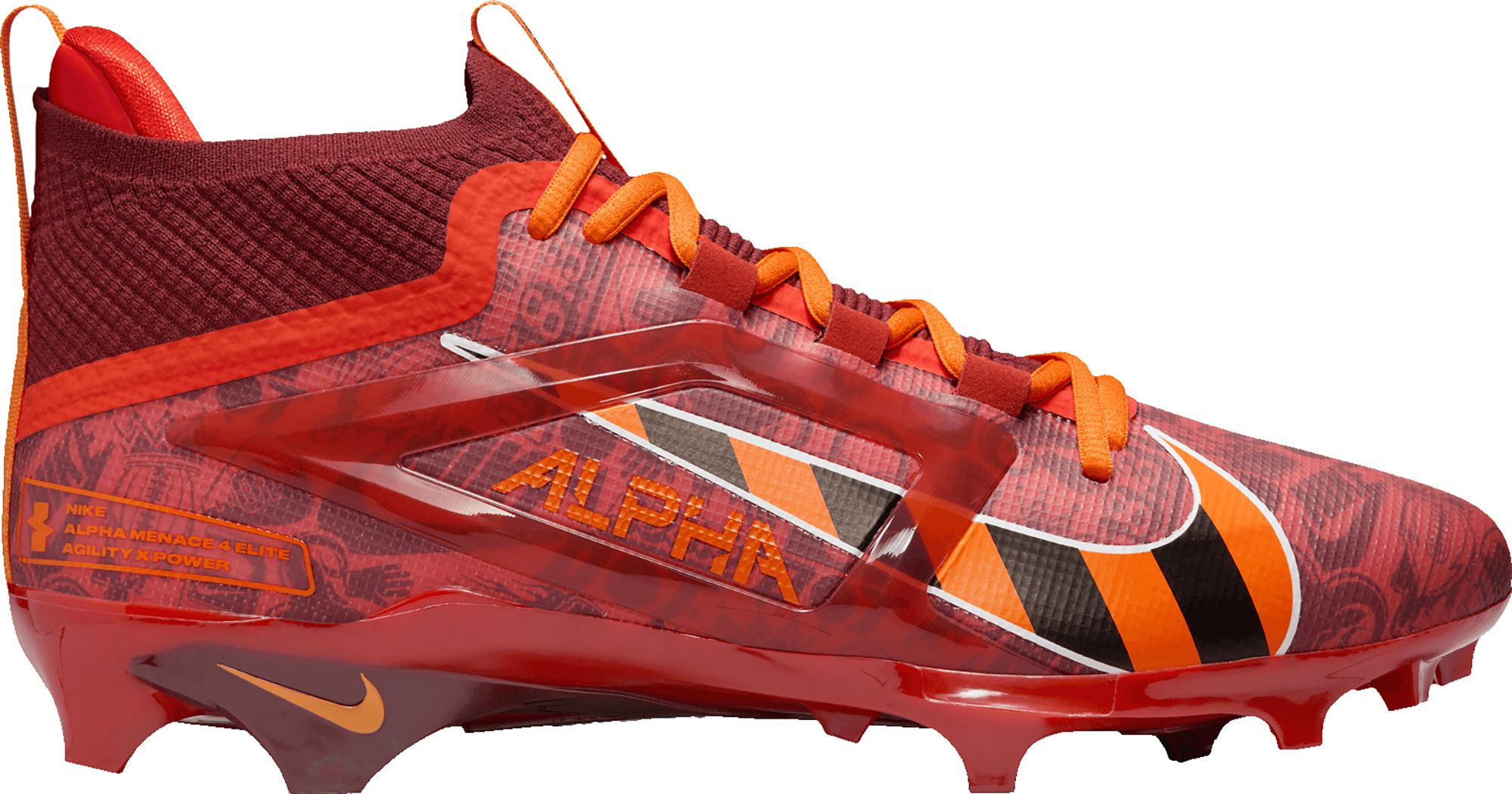 Men s Nike Alpha Menace 4 Elite NRG Football Cleats Picante Red Black Dragon Red 12