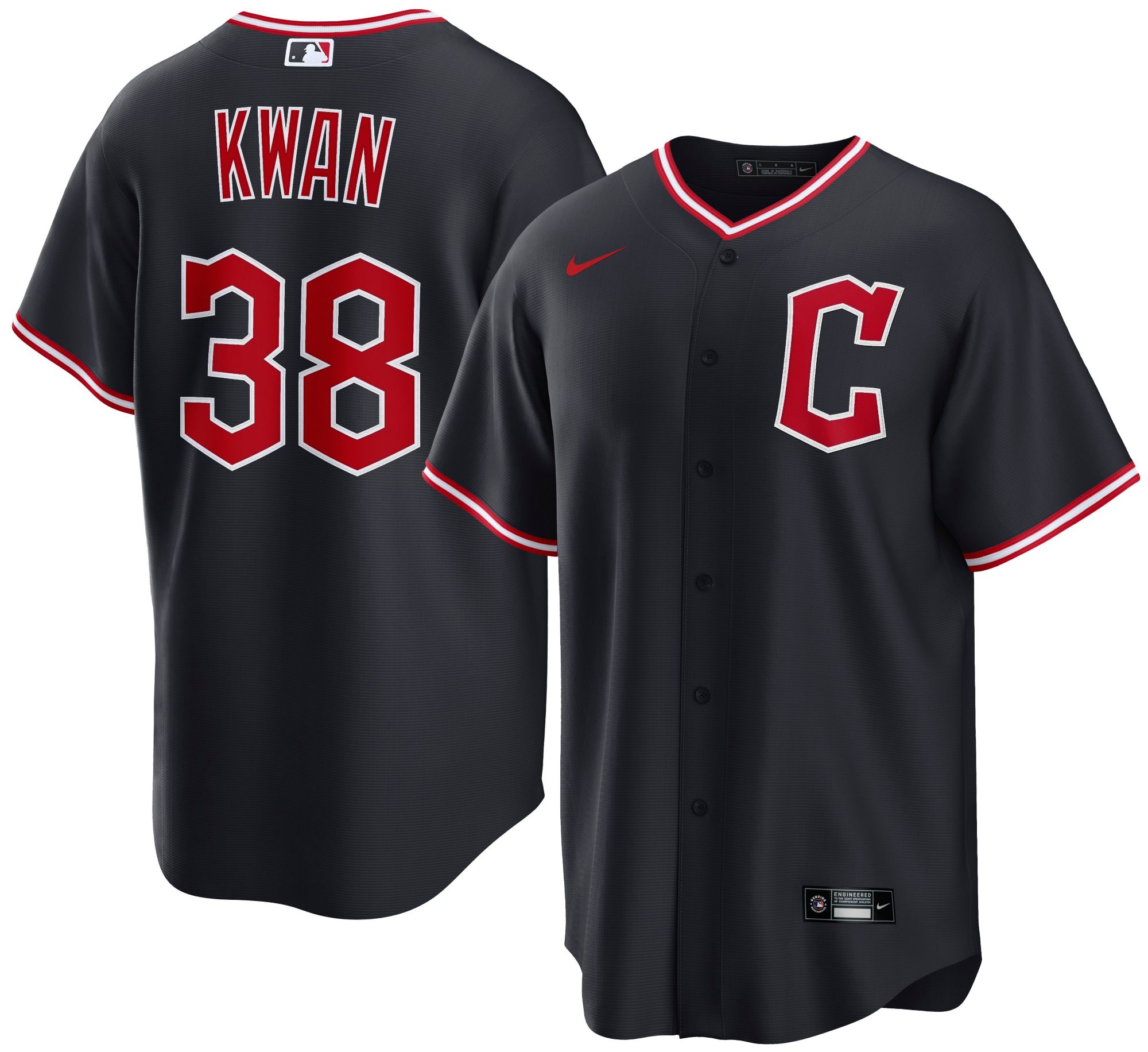 Nike Adult Cleveland Guardians Blue Steven Kwan #38 Replica Jersey